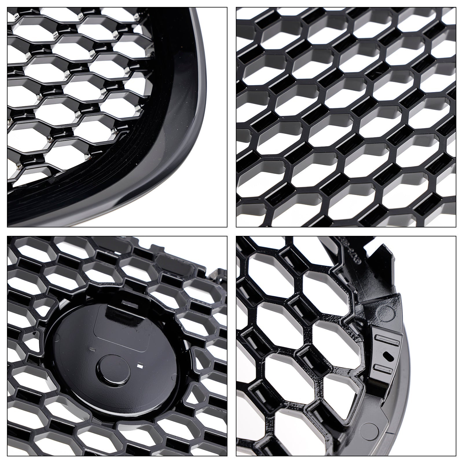 Etupuskurin ruudukko kiiltävässä mustassa hunajakennossa Jaguar XE: lle 2015-2018