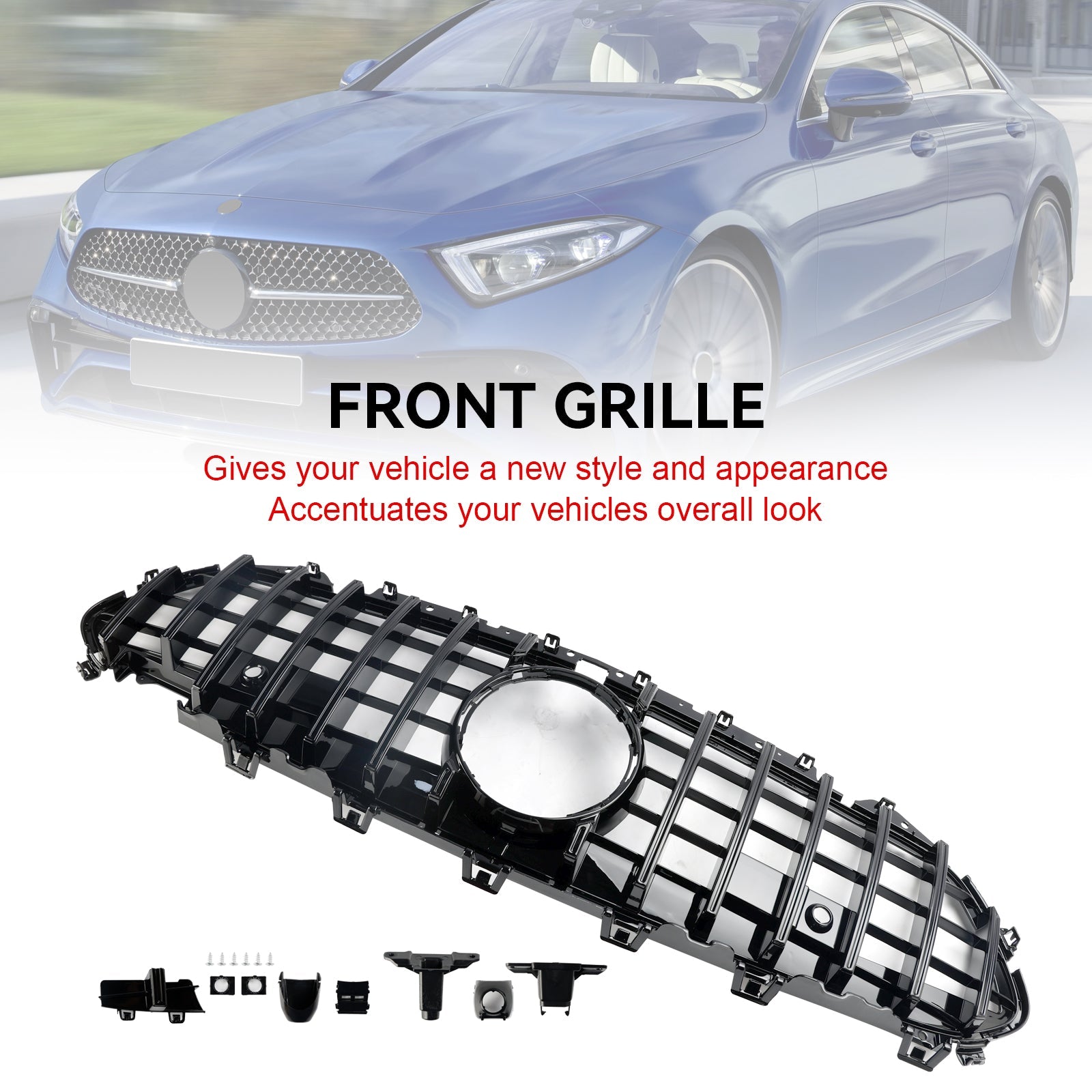Grille de pare-chocs avant noire Mercedes CLS C257 W257 Coupé 2018-2024