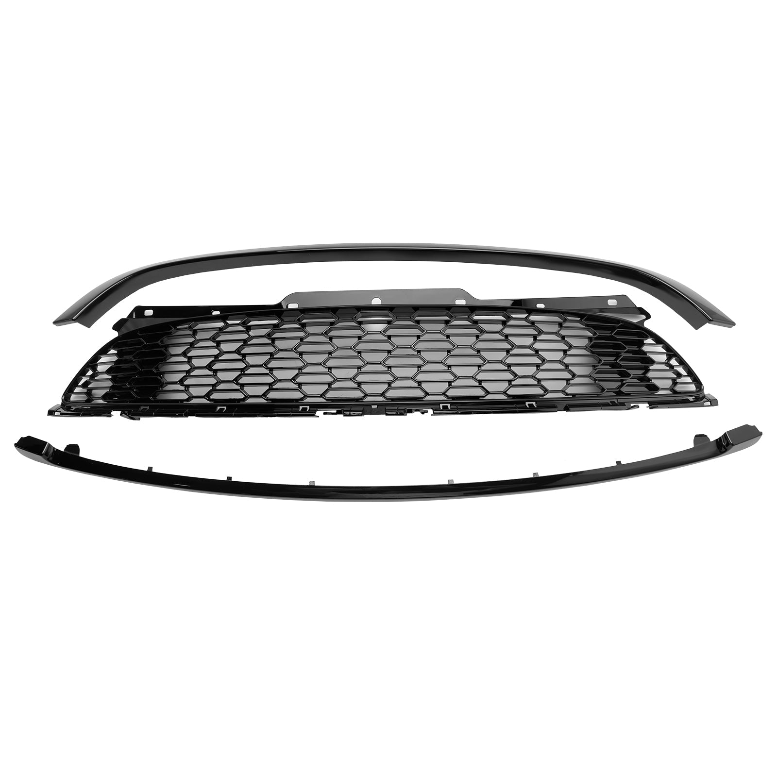 Parrilla frontal negra brillante 3 piezas para Mini Cooper S R55 R56 R57 R58 R59 JCW Style 2007-2015