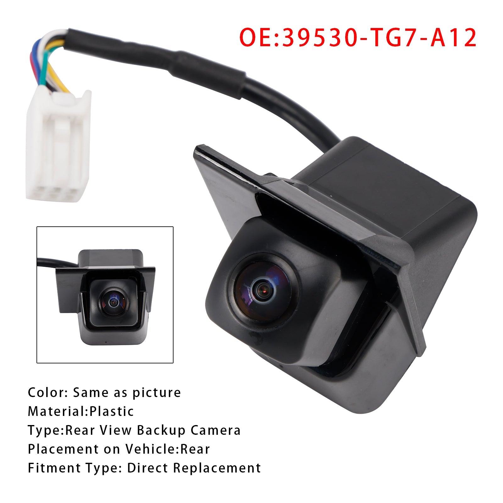 Achteruitrijcamera voor Honda Pilot 2019-2022, onderdeelnummer 39530-TG7-A12