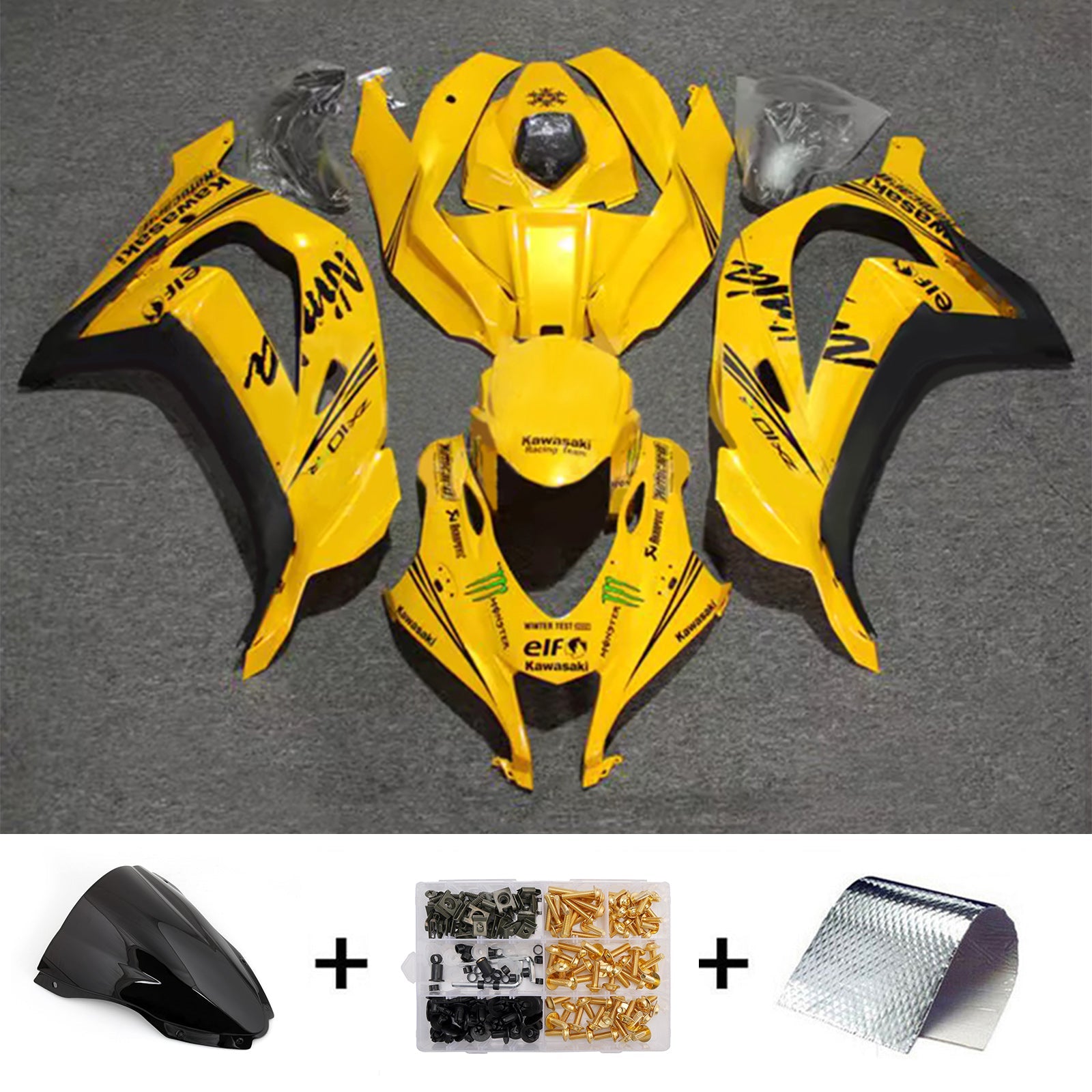 Kit de carénage injecté en plastique ABS compatible avec Kawasaki ZX10R 2016-2020