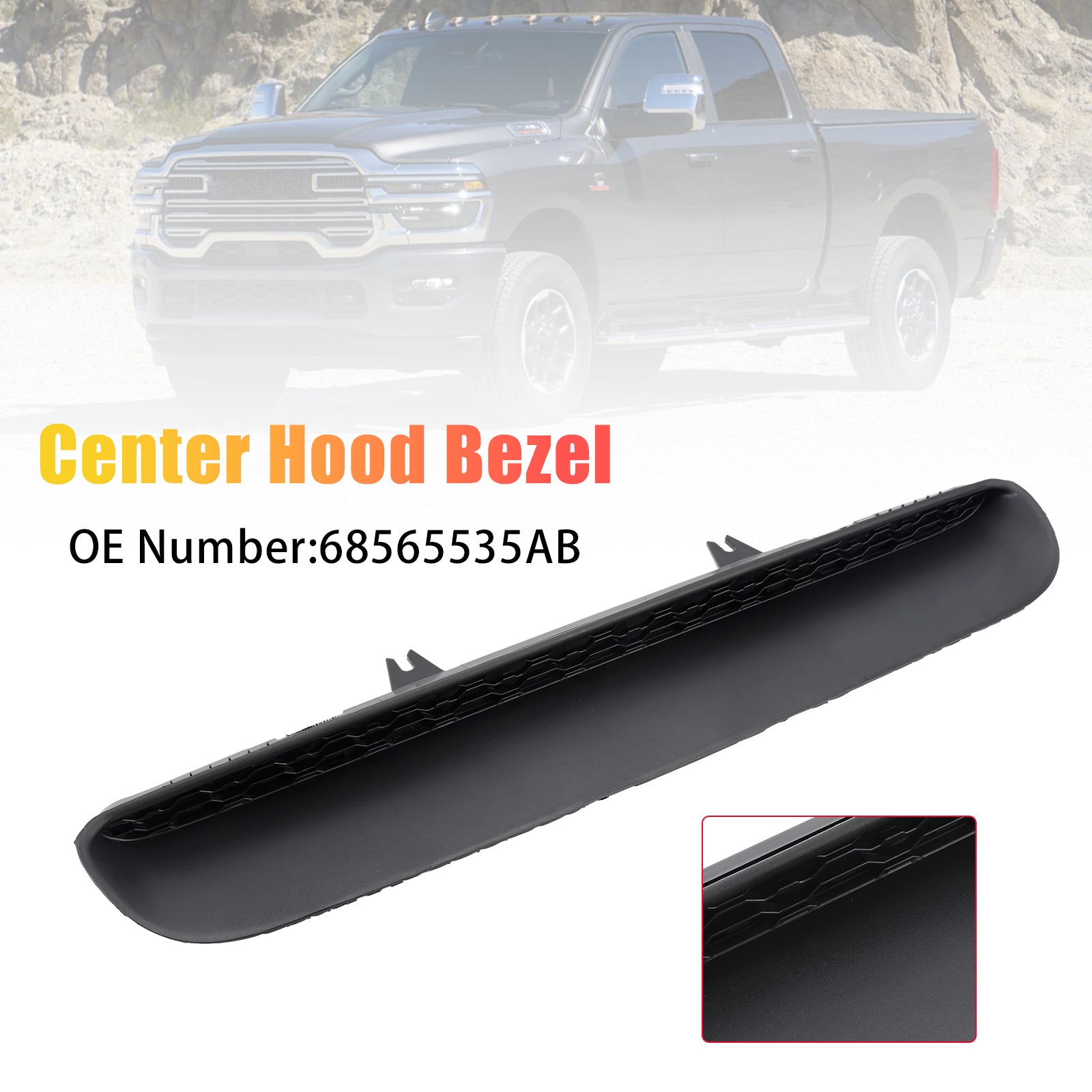 Embellecedor de capó central 68565535AB para RAM 2500 3500 6.4L 6.7L 2023 2024 2025
