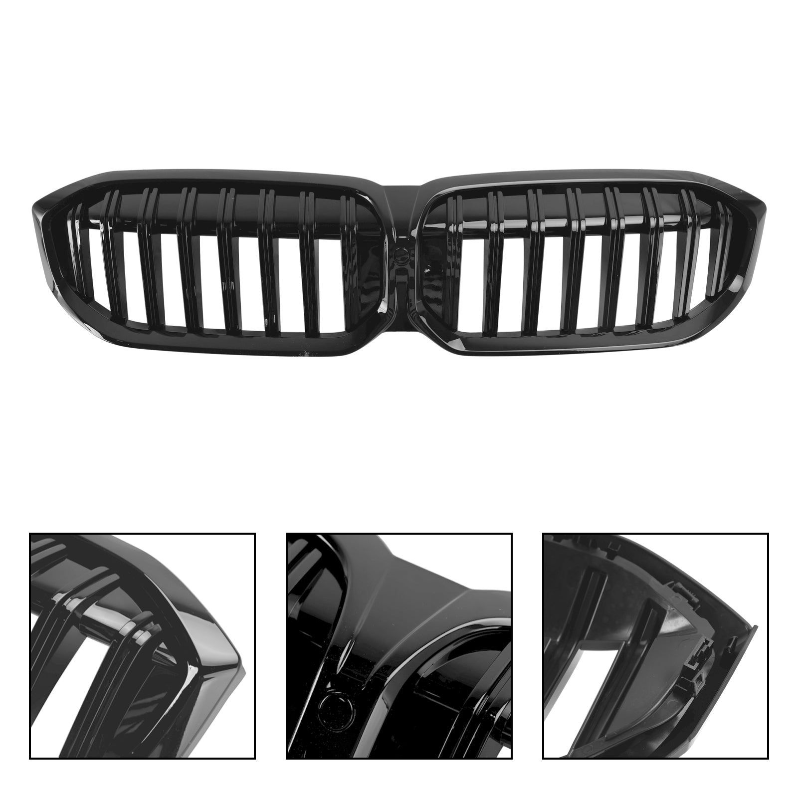 2023-2024 BMW 3 -sarja G20 G21 320I/330I/M340I/318I/320d Frant Real Glloss Black Grill Grill