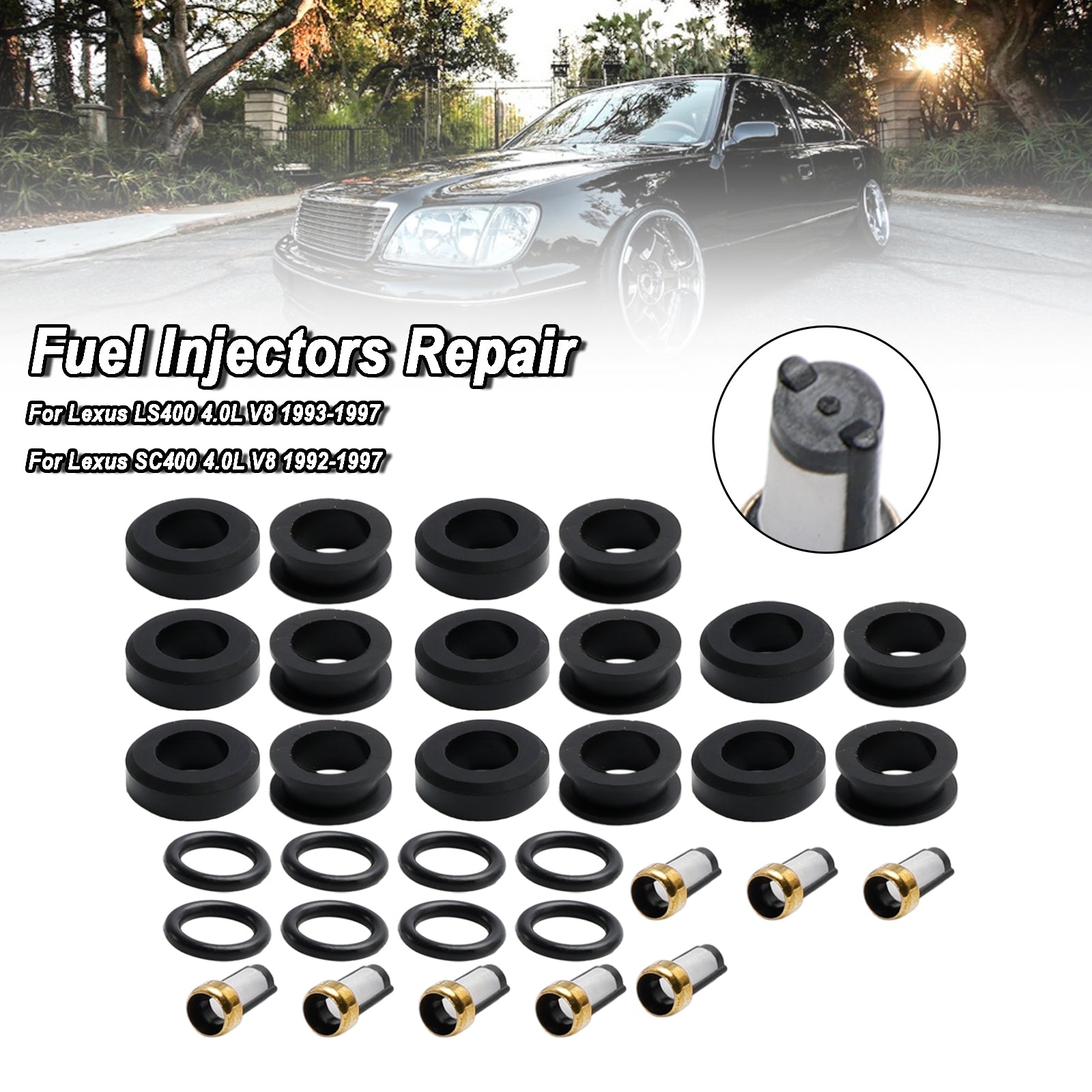 23250-50020 kompleti za popravilo injektorjev za gorivo za Lexus LS400 SC400 4,0L V8 1992-97