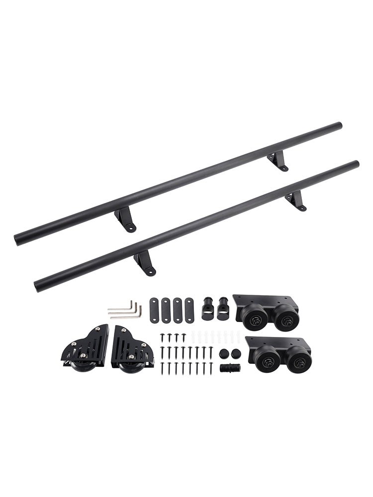 Kit de quincaillery para biblioteca deslizante para tubo redondo de 6.6 pies con freno