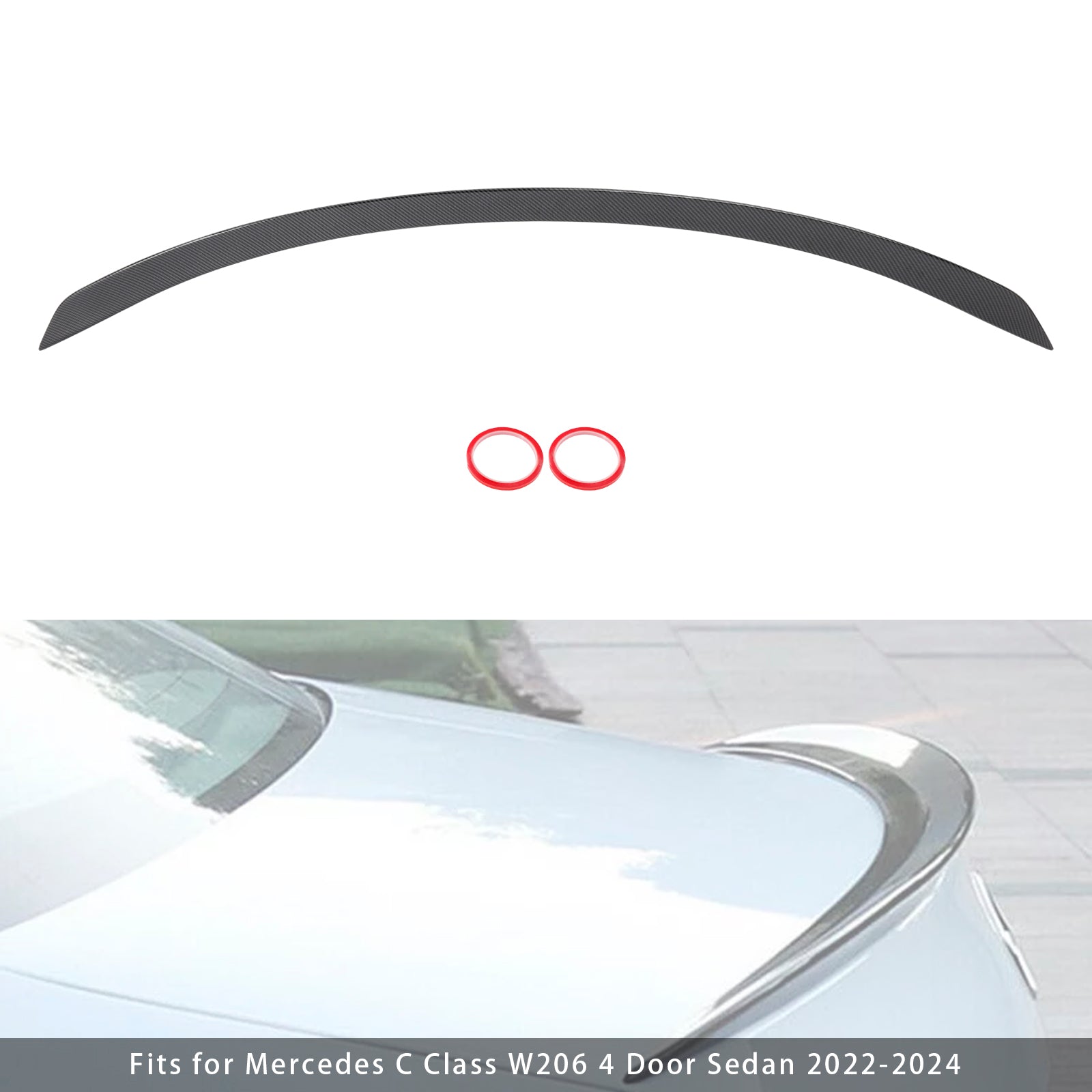 Spoiler posteriore in fibra di carbonio per Benz W206 C63S 2022-2024