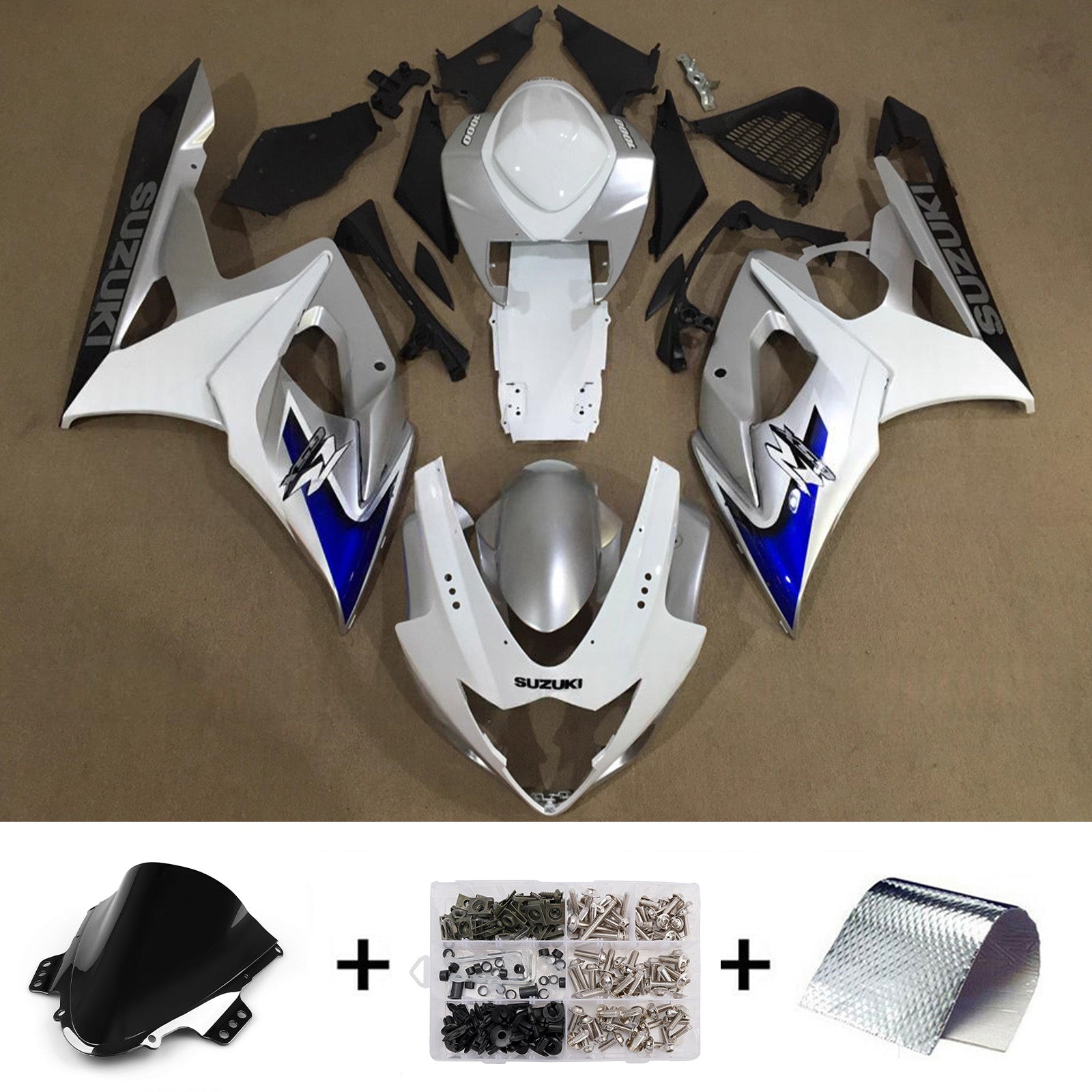Kit de carénage injecté en plastique ABS pour Suzuki GSXR1000 2005-2006 K5