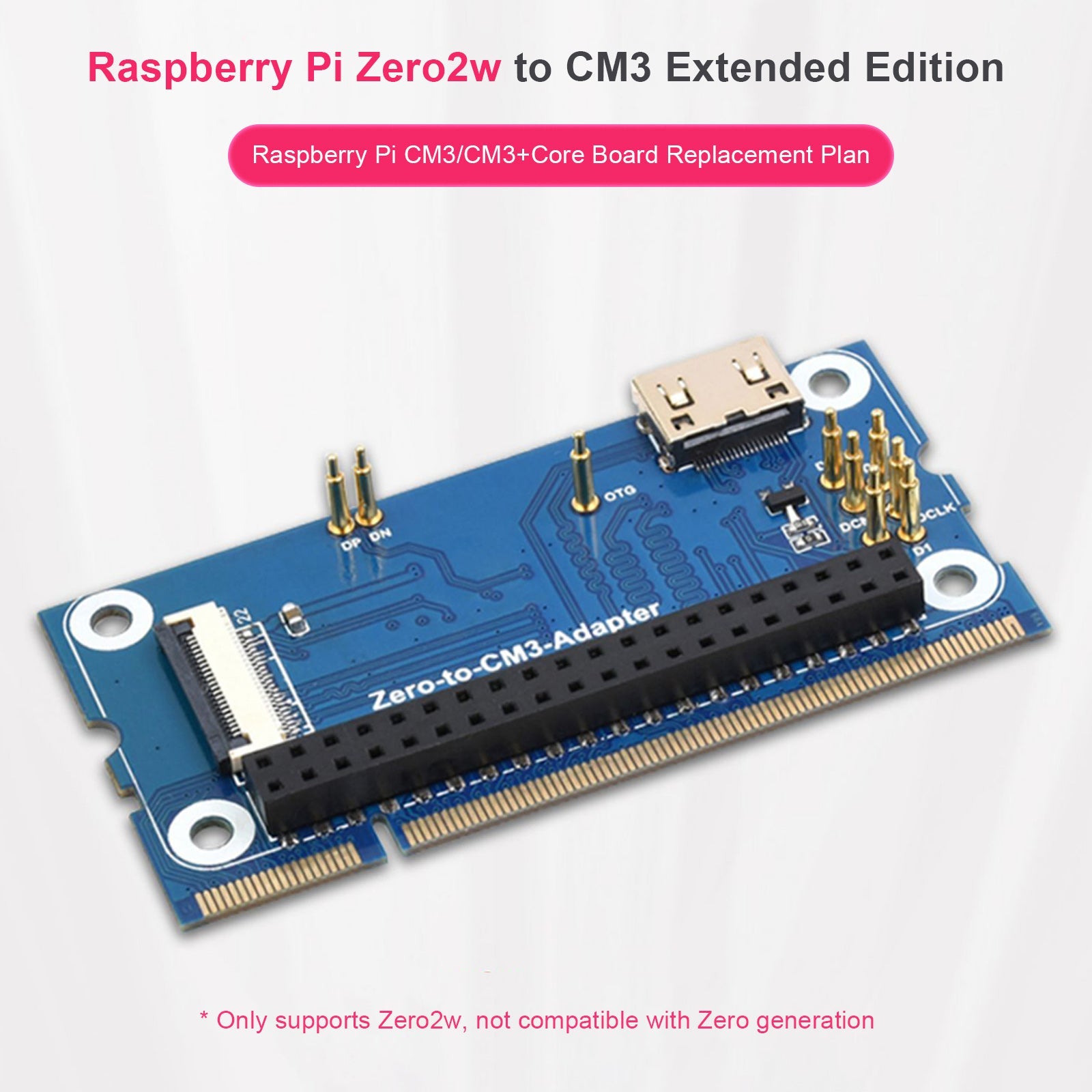 2W naar CM3 Raspberry Pi CM3 Core-uitbreidingskaart Alternatieve adapterkaart
