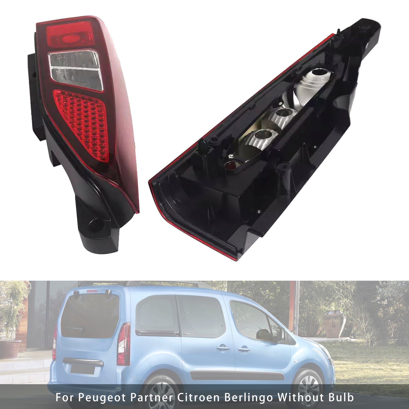 Conjunto de luz trasera izquierda y derecha PEUGEOT S, Citroën Berlingo, 3/2012-2018