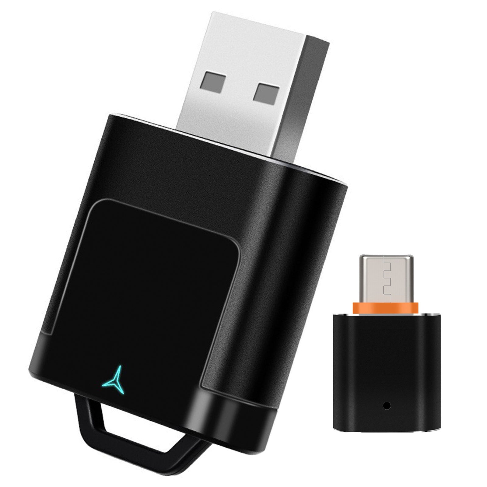 Adaptateur 2 en 1 sans fil Apple CarPlay et Android Auto : passage d'une fonction filaire à une fonction sans fil CarPlay.