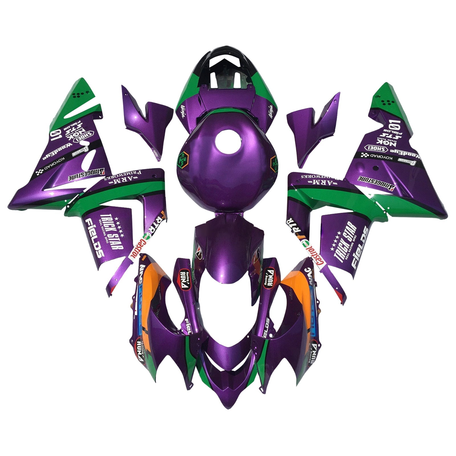 Kit de carénage par injection, carrosserie en plastique ABS pour Kawasaki ZX10R 2004-2005