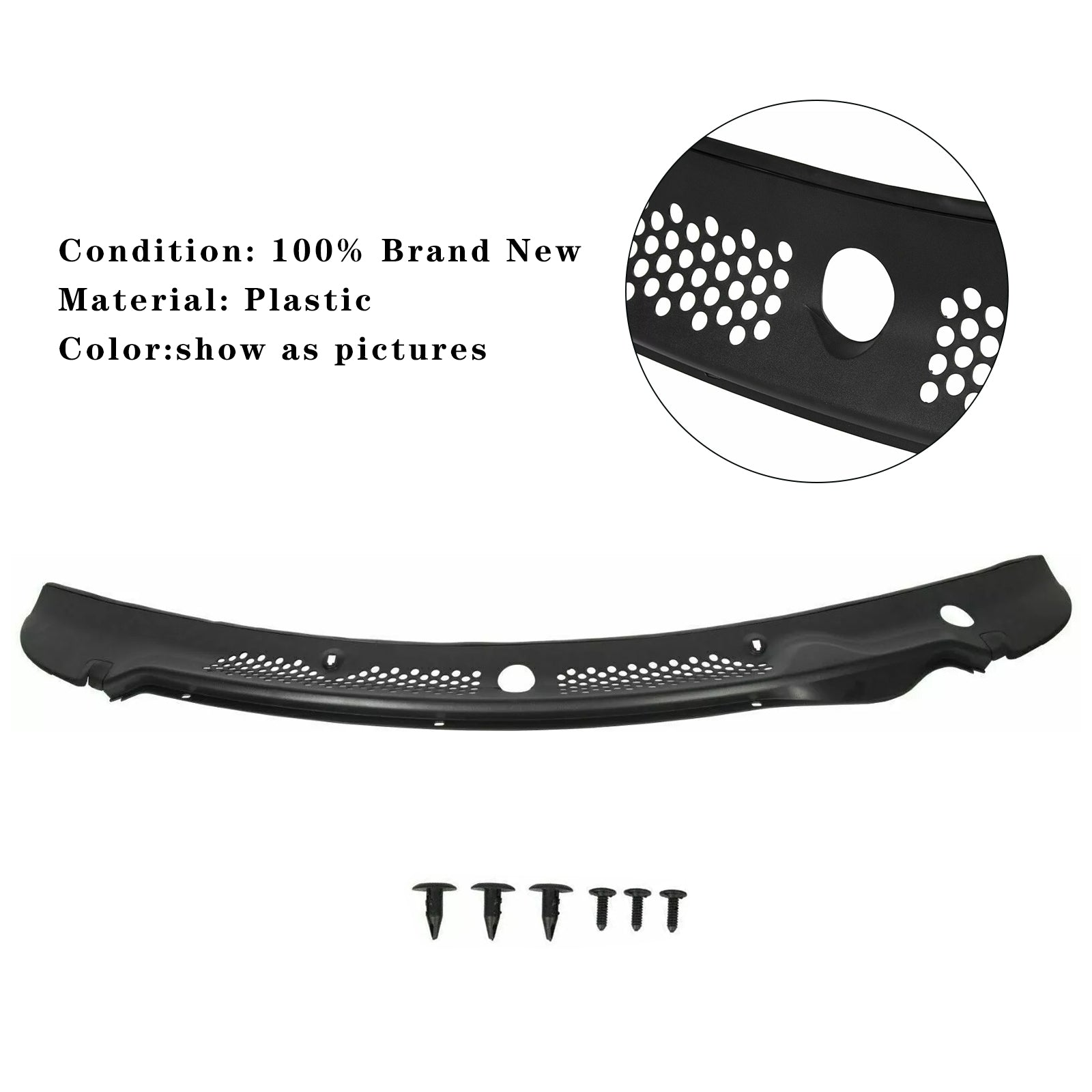 Couvercle de panneau de grille d'essuie-glace de capot de ventilation de capot de Ford Mustang Cobra 1994-1998 F5ZZ-6302228-BA