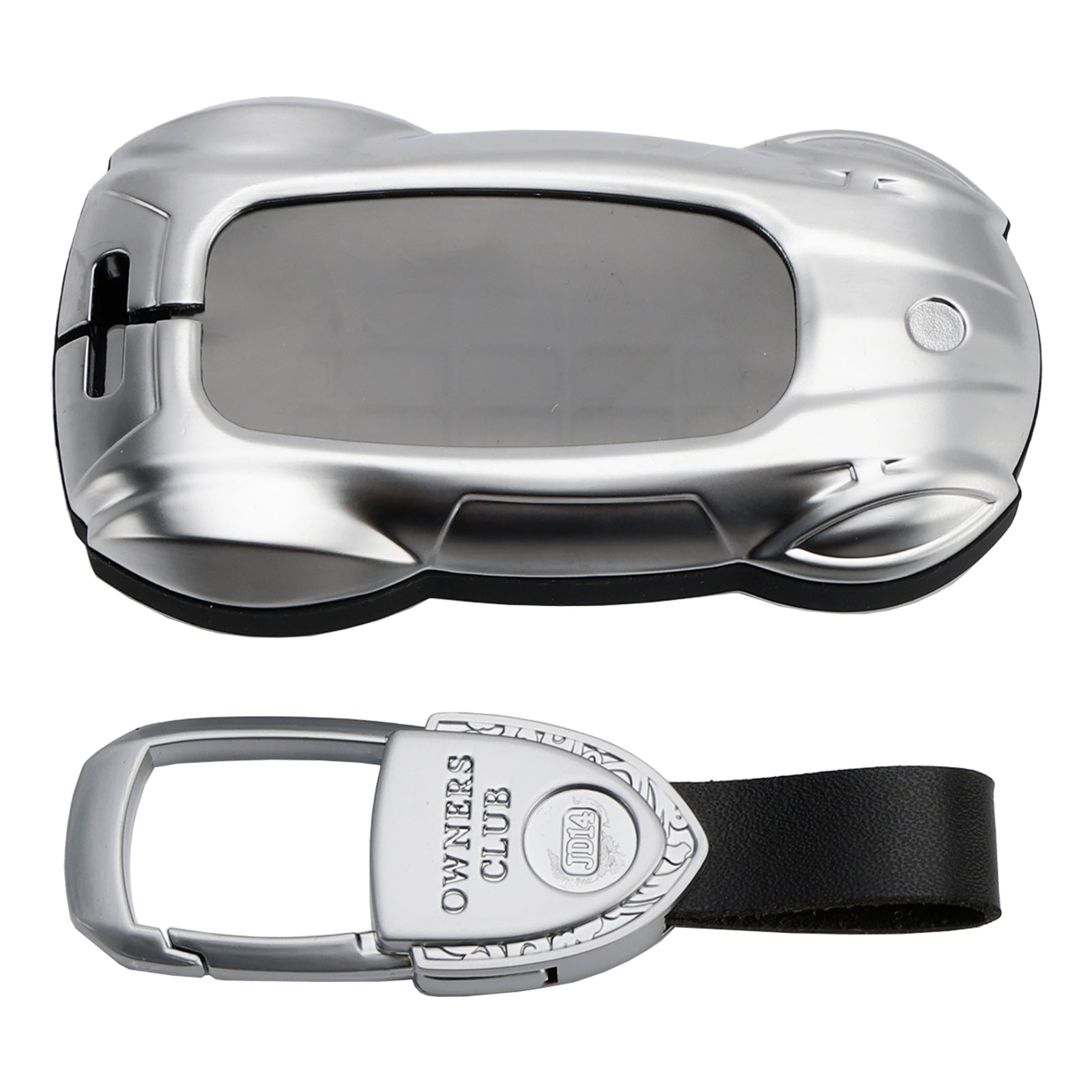 Étui argenté en cuir, alliage de zinc et pour clé de voiture Lexus ES260h/RX350h/LS500h