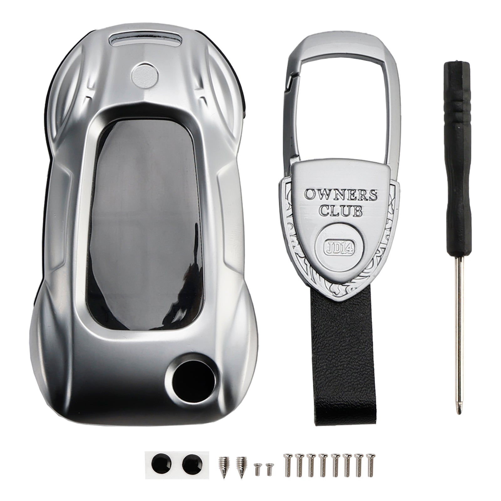 Srebrna skórzana obudowa kluczyka ze stopu cynku do Audi A1 A3 S3