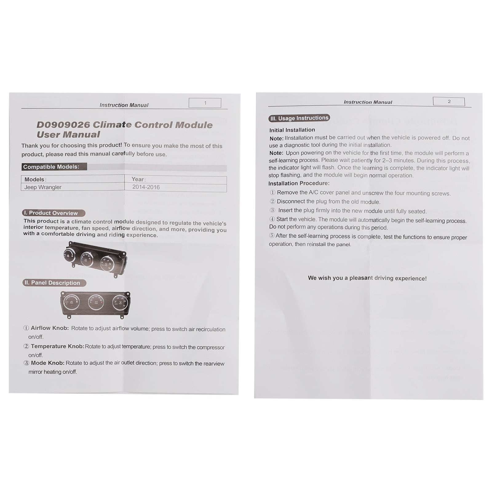 Modulo di controllo automatico della temperatura Jeep Wrangler 2014-2018 68197437AB