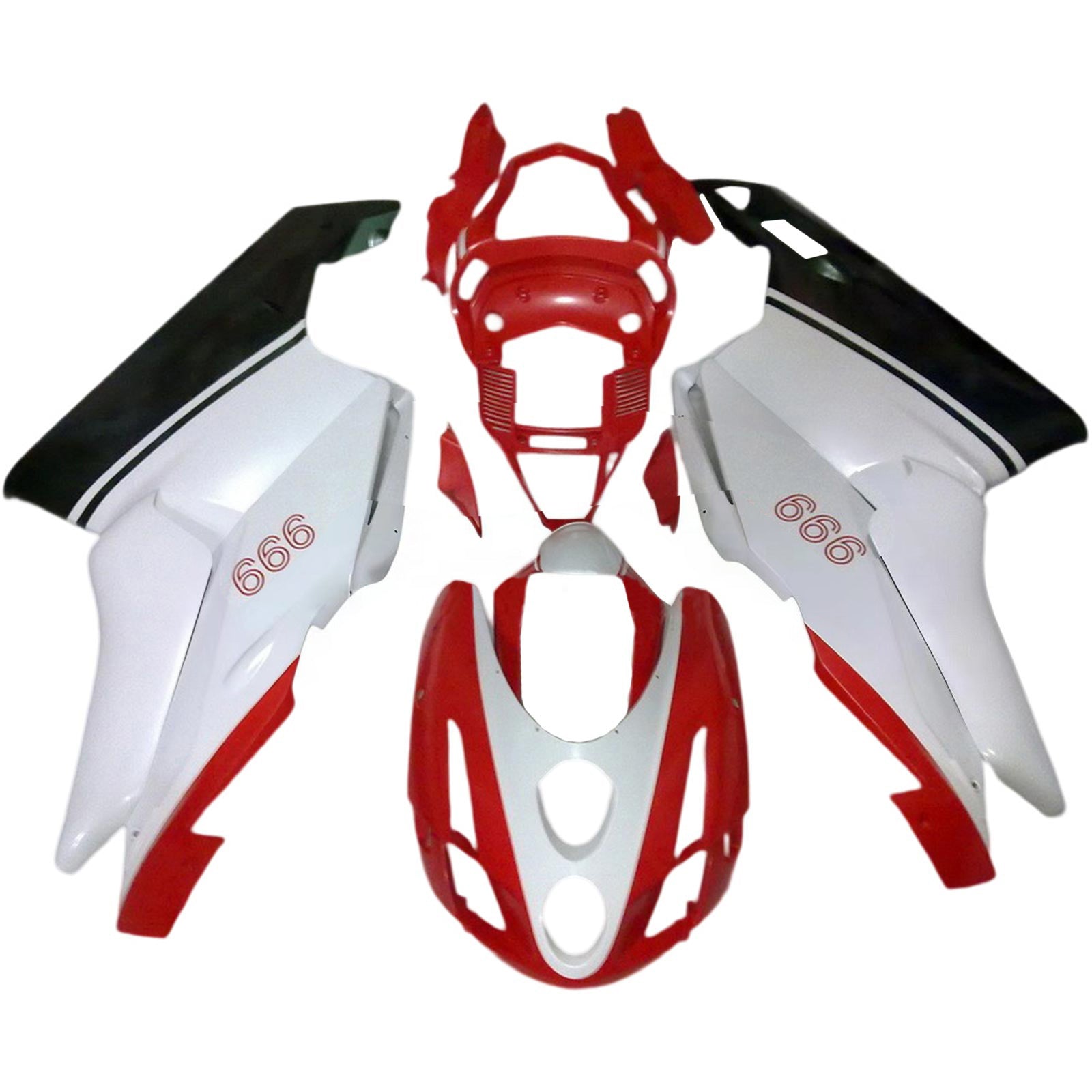 Kit de carénage en plastique ABS compatible avec Ducati 999 749 2003-2004