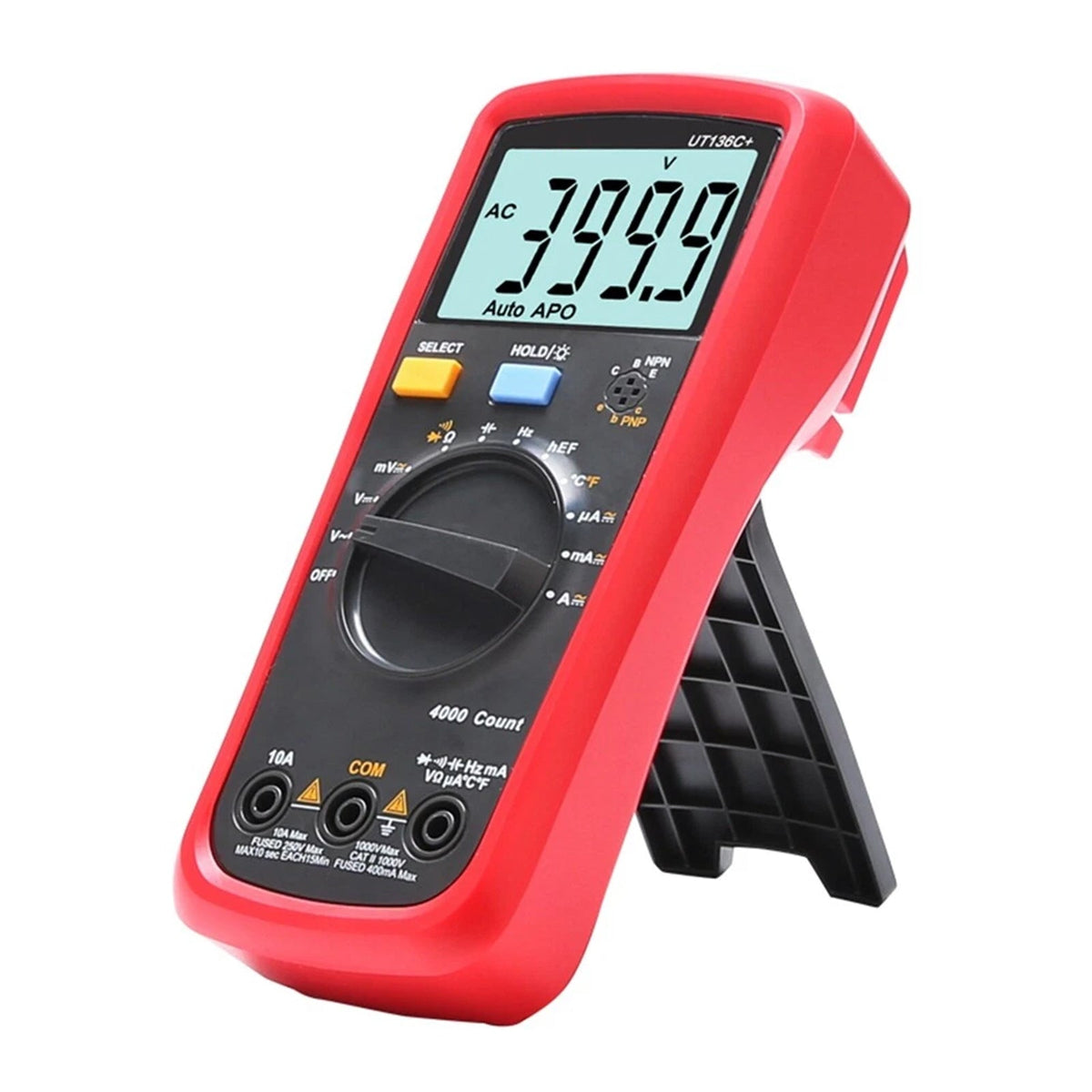 UT136C+ digitale multimeter: AC/DC-multimetertester, voltmeter, ampèremeter, ohmmeter