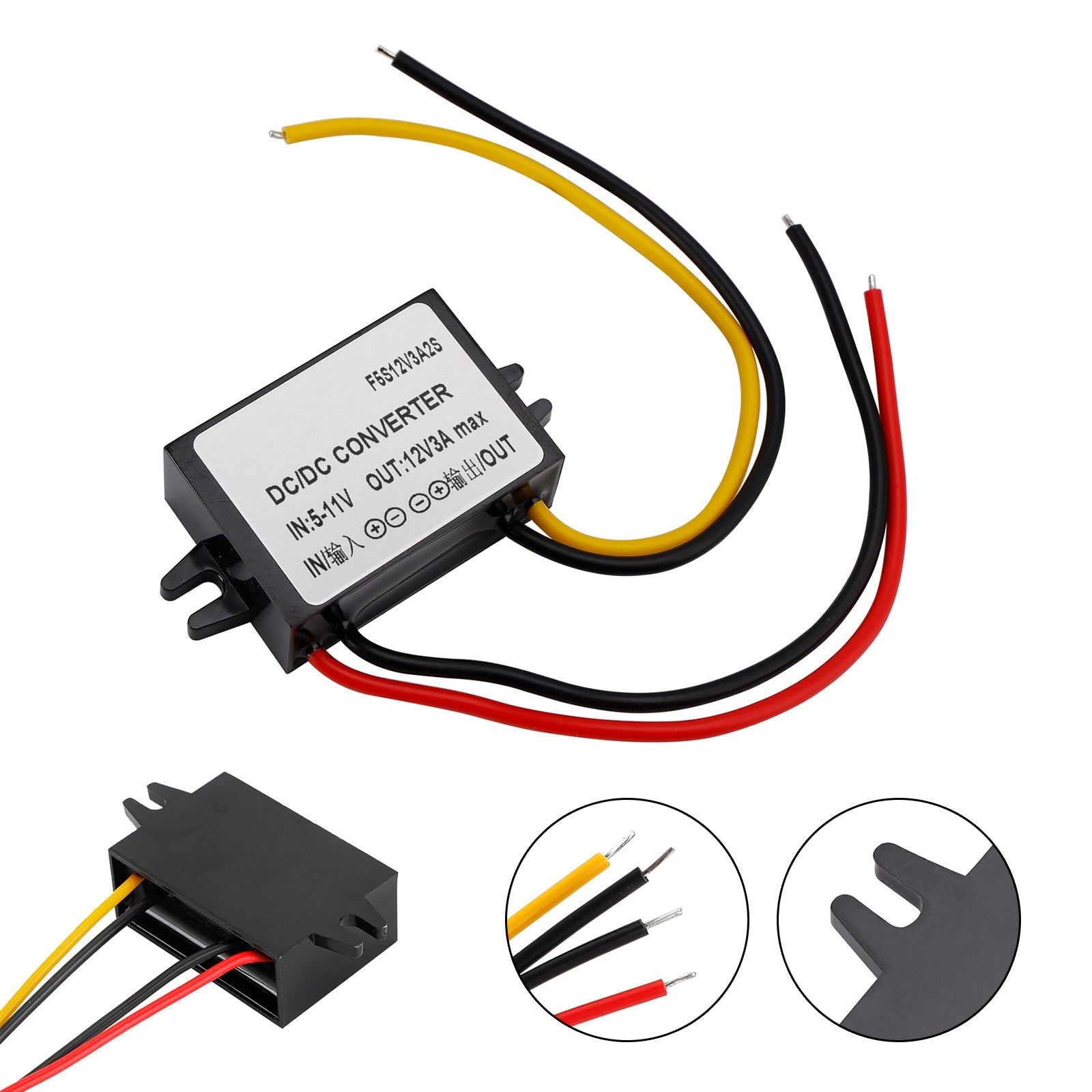 Convertisseur d'alimentation élévateur DC-DC 6 V-12 V 3 A 36 W, régulateur étanche pour voiture