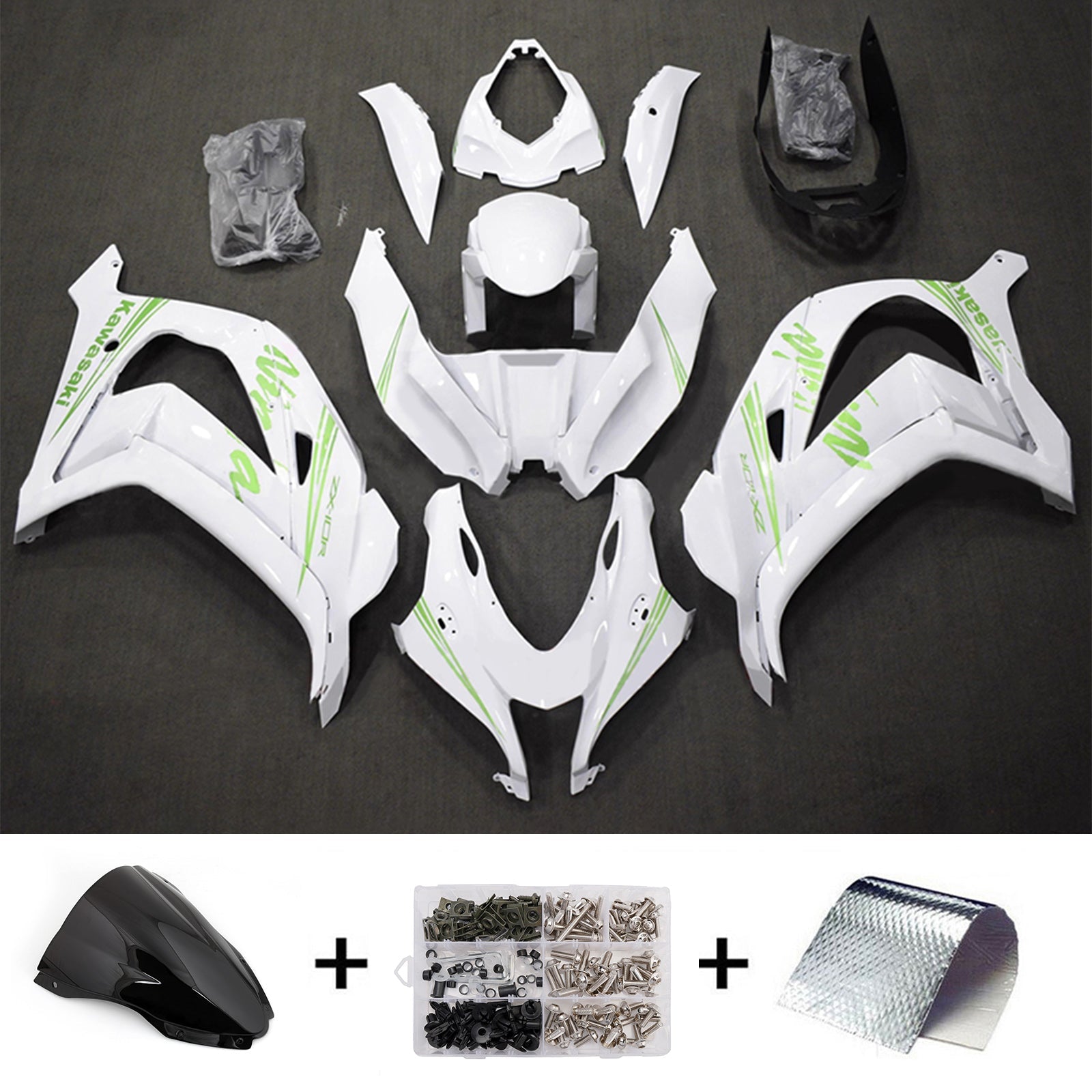 Kit de carénage injecté en plastique ABS compatible avec Kawasaki ZX10R 2016-2020
