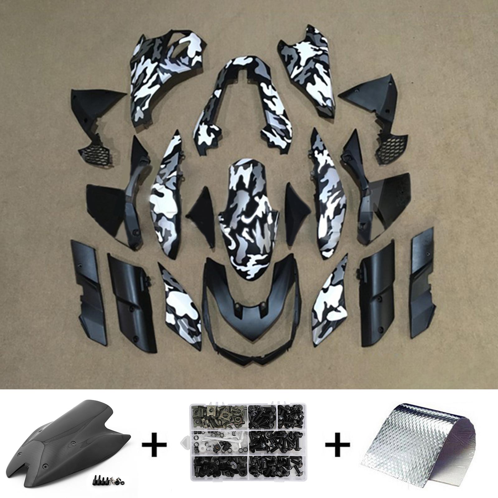 Kit de carénage en plastique ABS injecté compatible avec Kawasaki Z1000 2010-2013