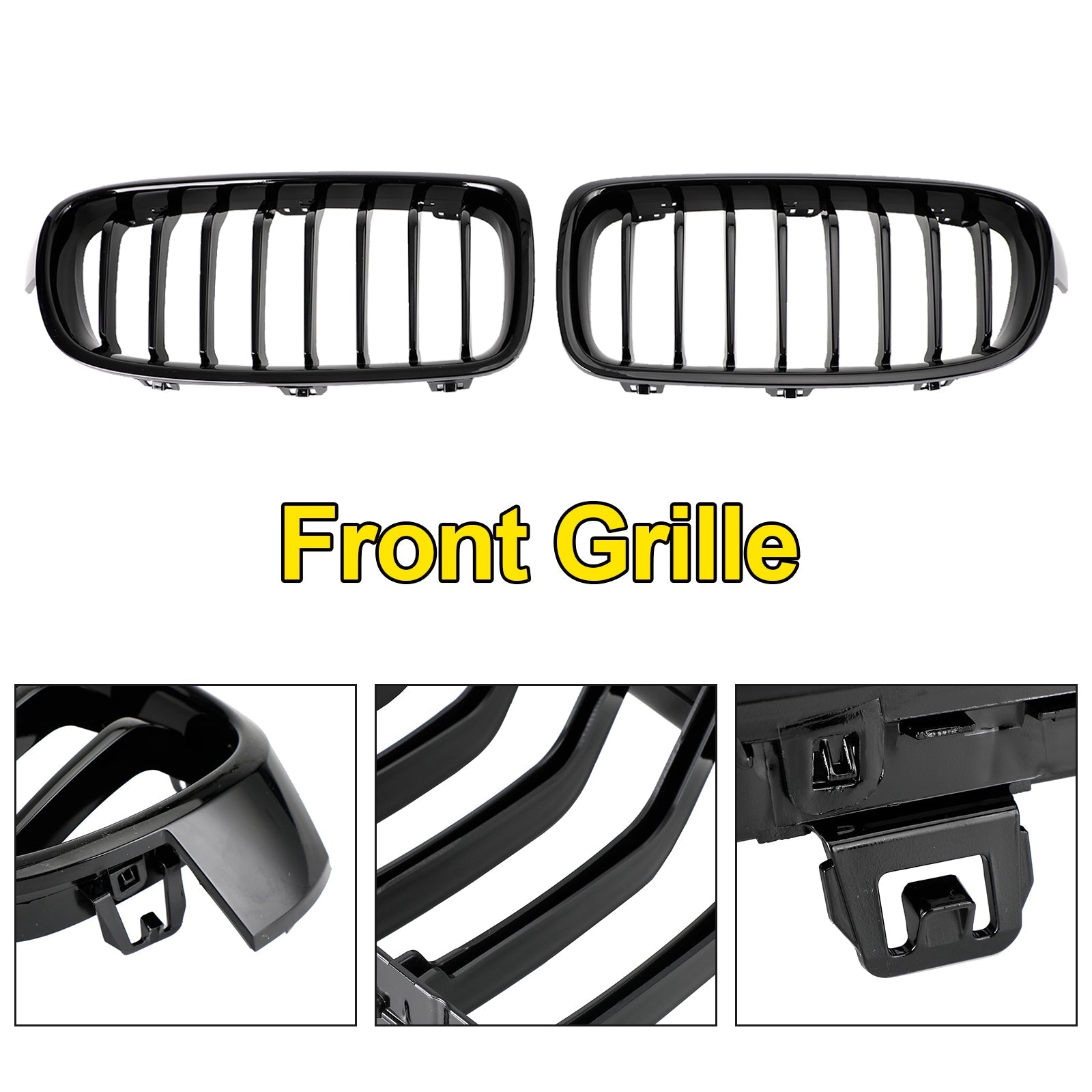 BMW 3 Series F30/F31/F35 (2012-2019) Gloss Black Front Kidney Grill