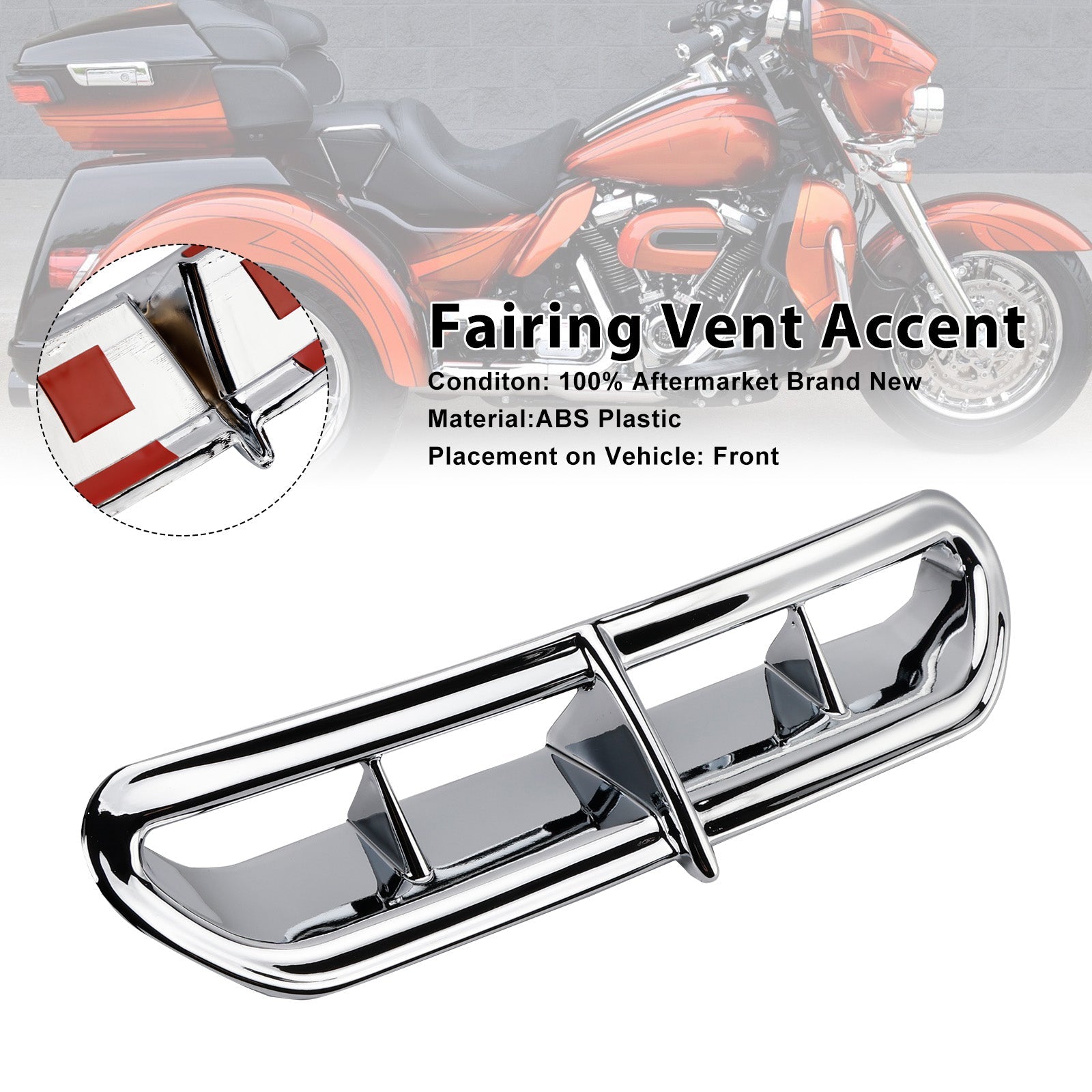 Grille d'aération décorative pour Touring Electra Street Trike Glide Ultra 2014-2022