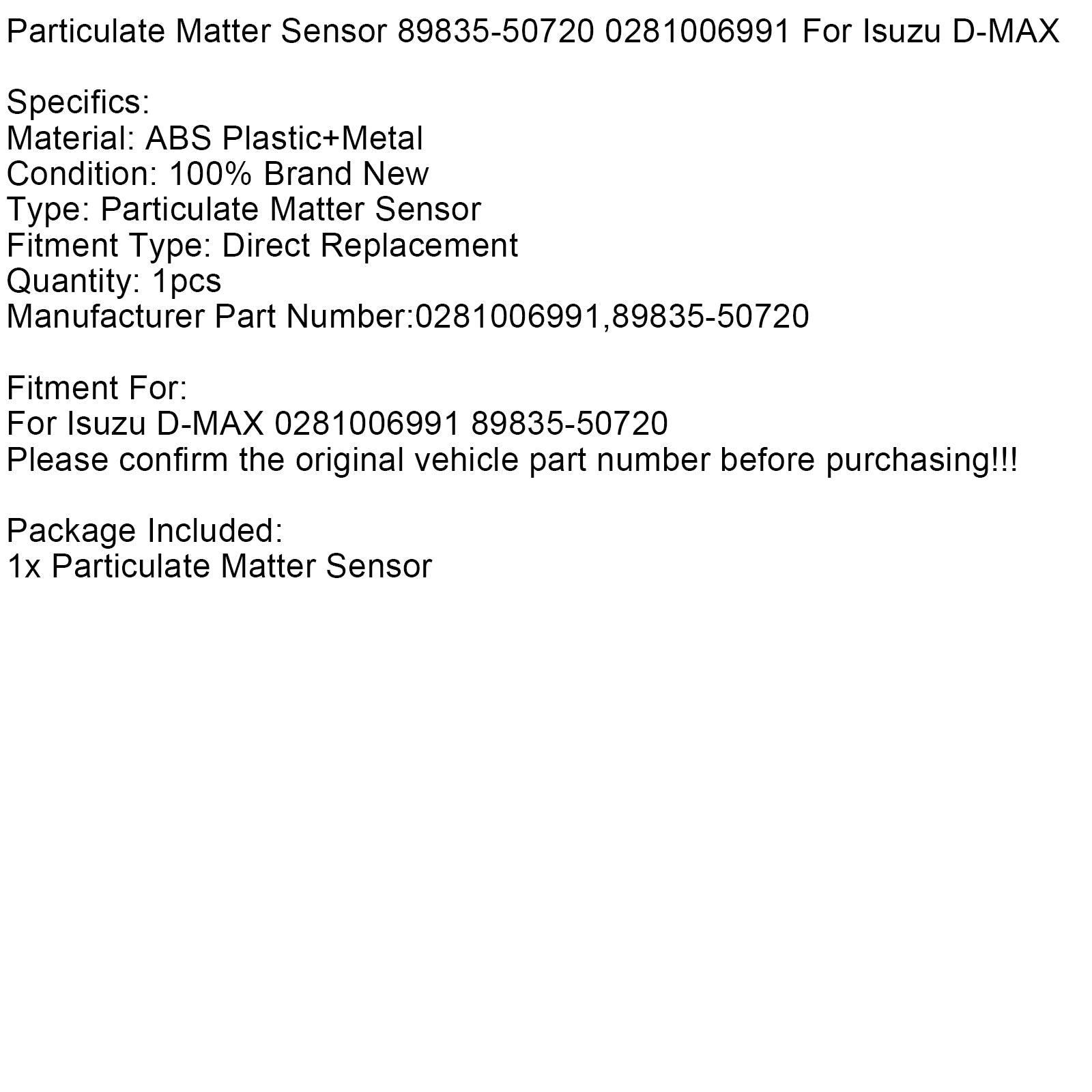 Senzor PM delcev za Isuzu D-MAX 89835-50720 0281006991