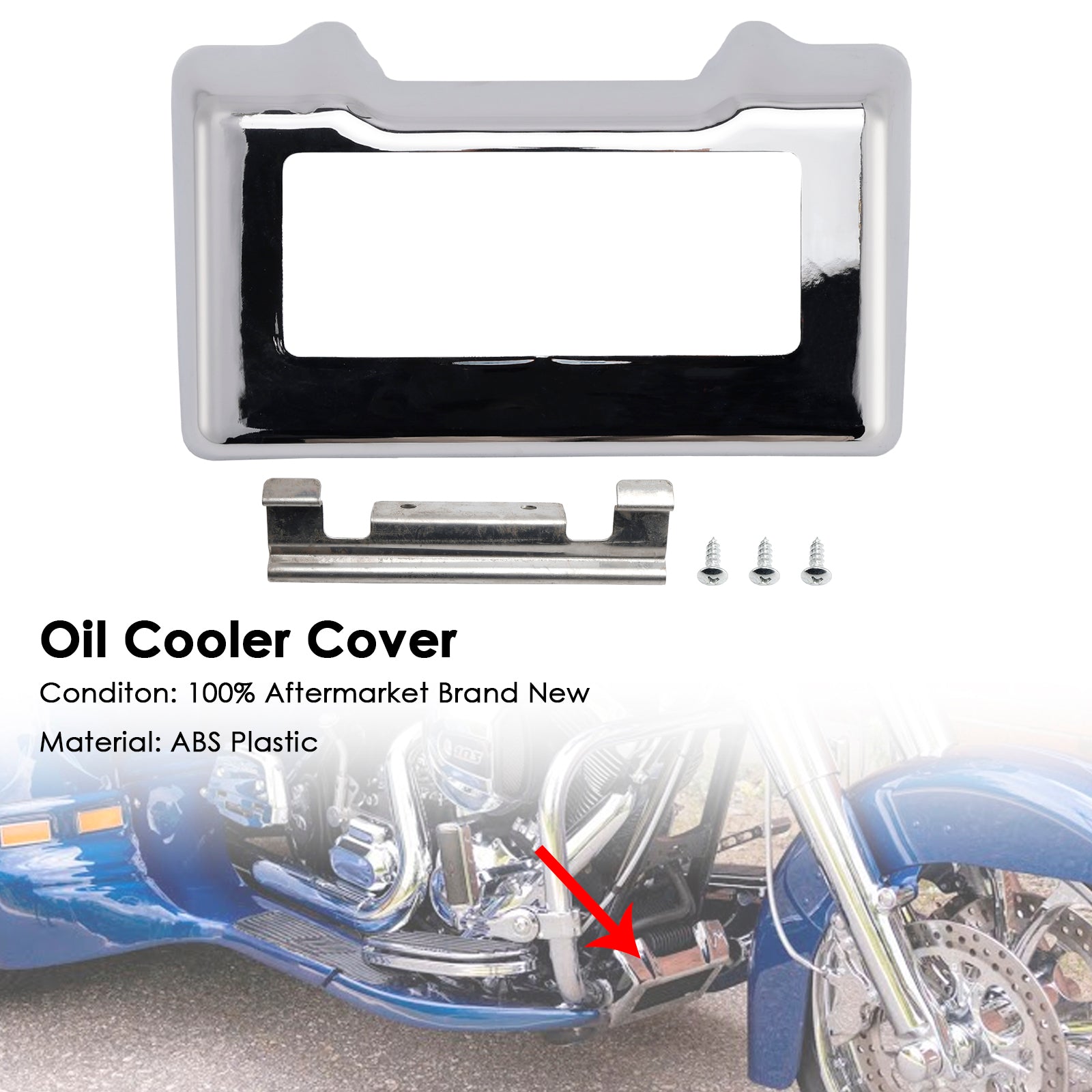 Couvercle de refroidisseur d'huile compatible avec les modèles Touring Road King et Street Glide 2011-2016