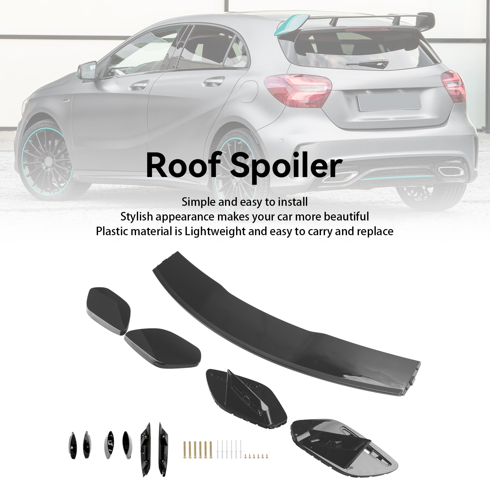 Spoiler posteriore per bagagliaio nero lucido per Mercedes Classe A W177 A45 A35