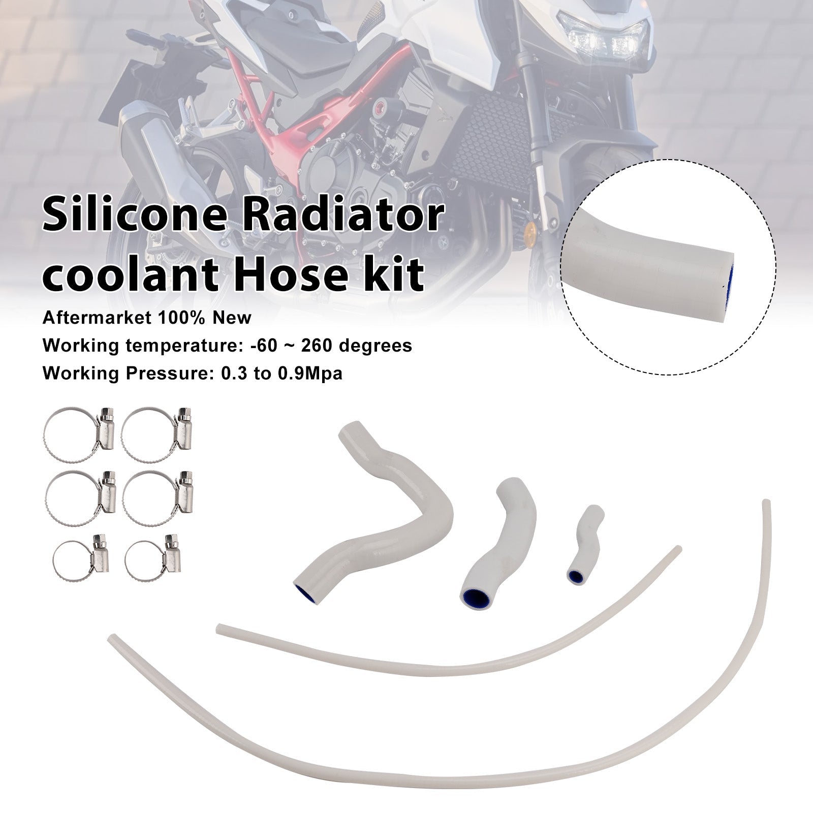 Durite de refroidissement en silicone pour radiateur Honda CB750 Hornet XL750 Transalp 23-25
