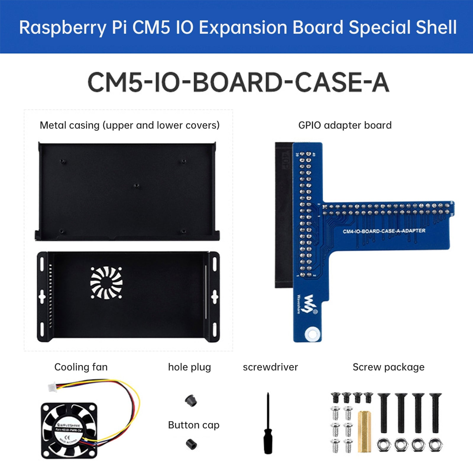 Module de calcul Raspberry Pi CM5 IO, carte 5 IO, boîtier de dissipation thermique en métal
