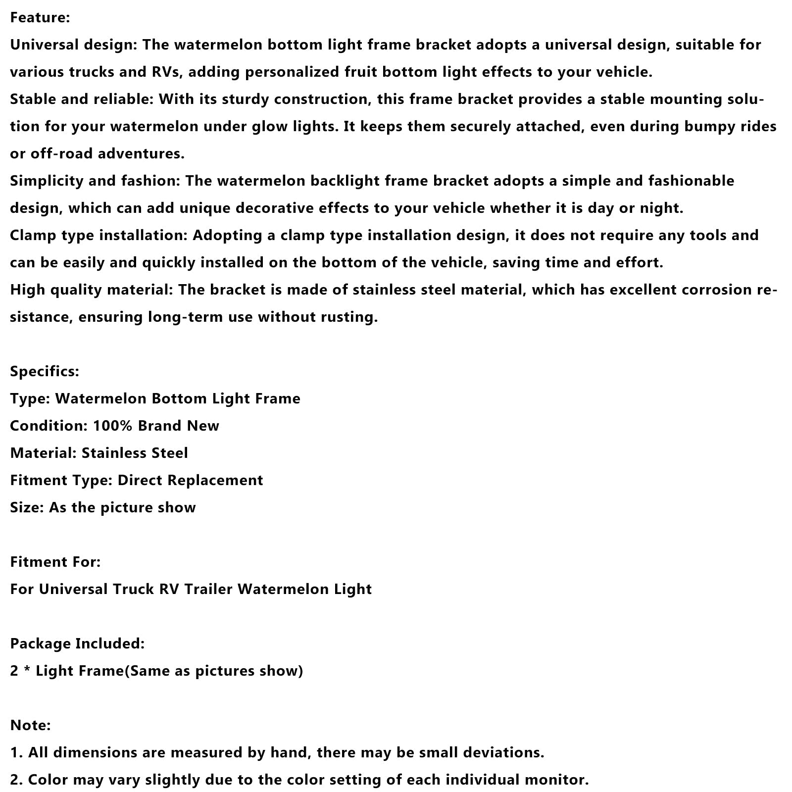 Insieme di 2 supporti universali per l'illuminazione dell'anguria del rimorchio, per camion, motori, in ambito leggero