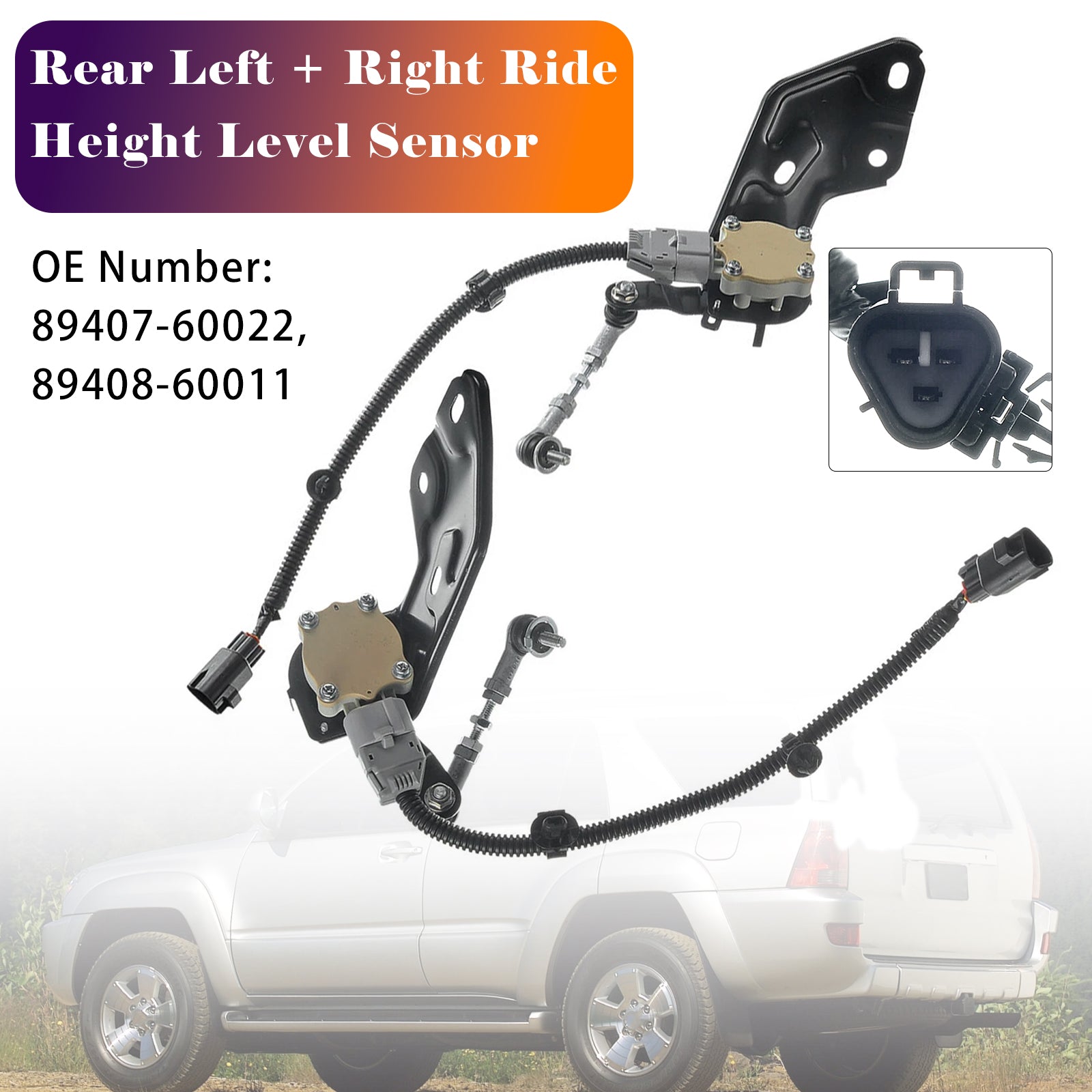 Czujnik poziomu tylnego (2 sztuki) do Toyoty 4Runner 2003-2009, SUV V8 4.7L benzyna, numer części 89408-60011