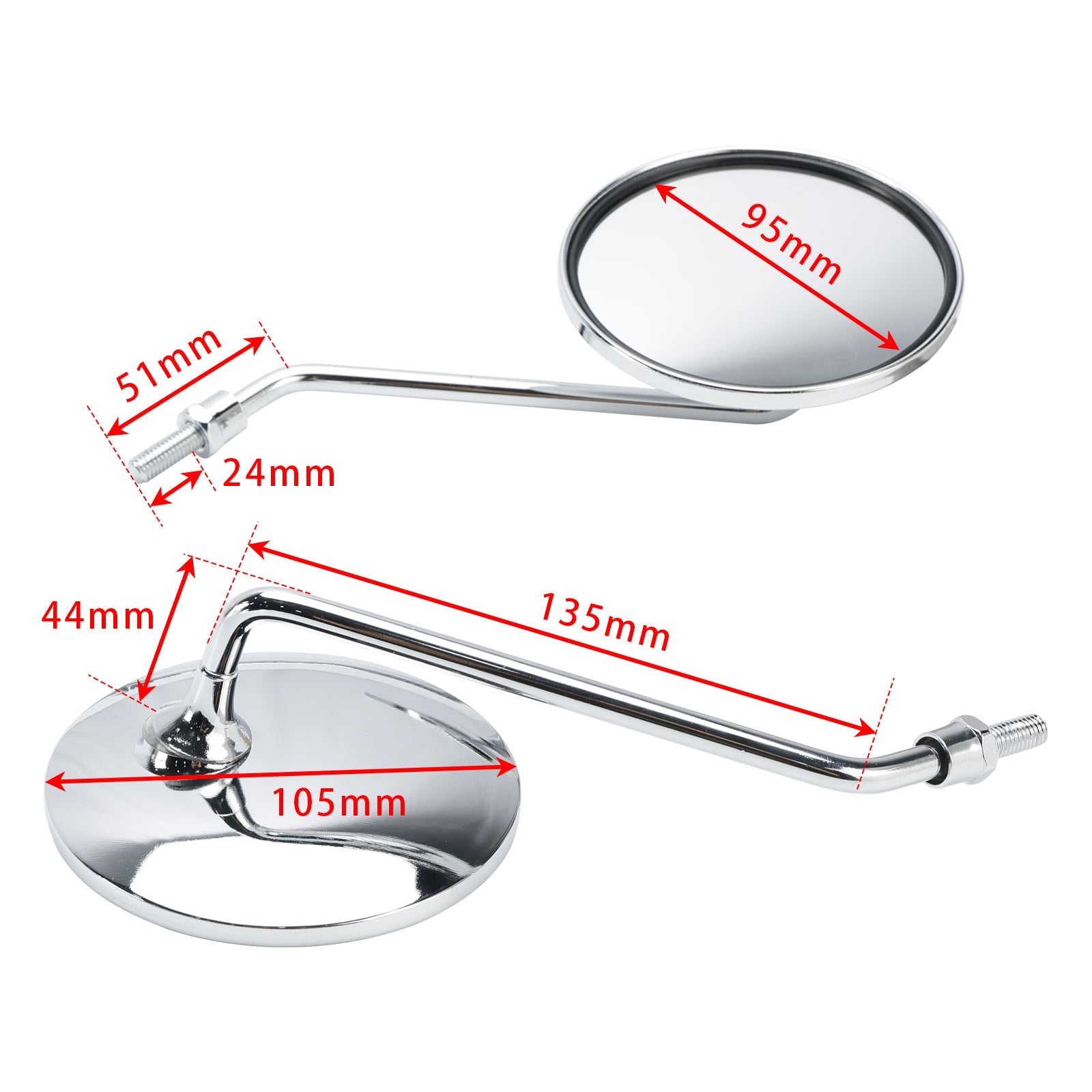 Specchietti sinistro e destro per Honda CL70 CL90 S90 CL100 CB100 CB125S 1965-1990 NUOVO