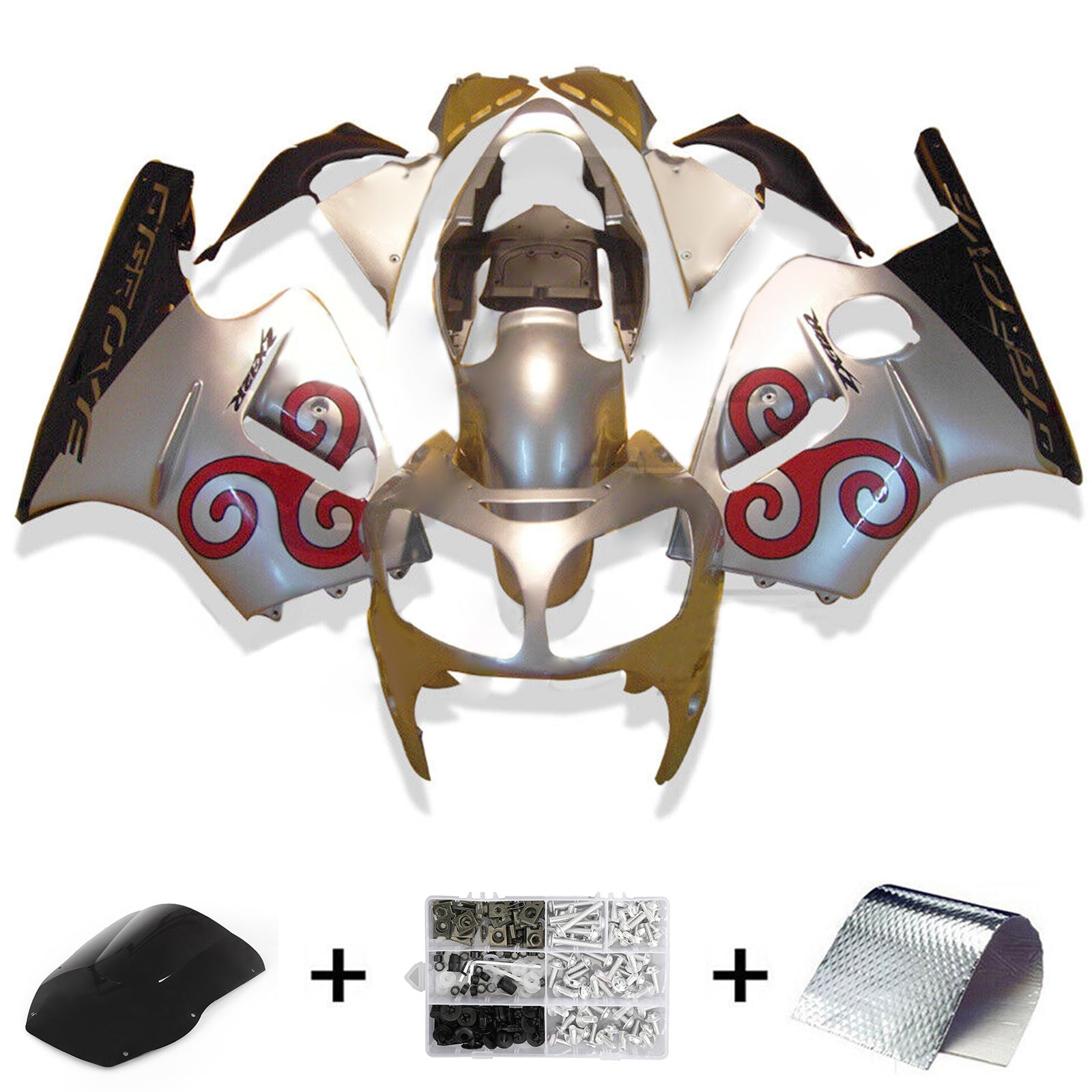 2000-2001 Kawasaki ZX12R injectiekuipset ABS kunststof carrosserie