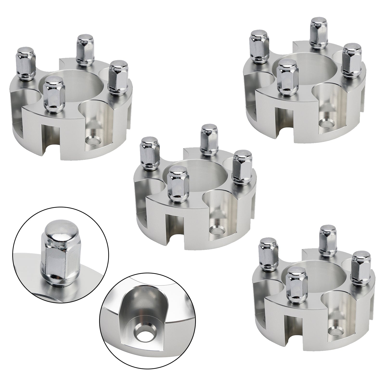 Kit d'entretoises de roue 2"" pour voiturettes de golf Yamaha Club Car Ezgo, câbles et écrous de roue argentés