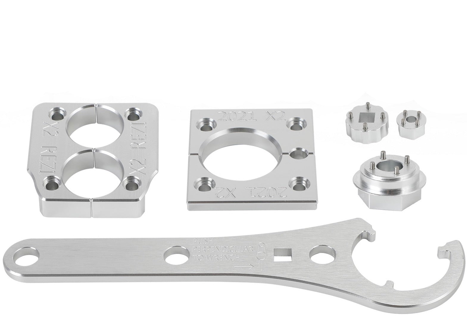 Floating Shock Rebuild Tool Kit: lukituspihdit + tiivistyspää + 4-nastaiset liittimet Fox X2 2021:lle