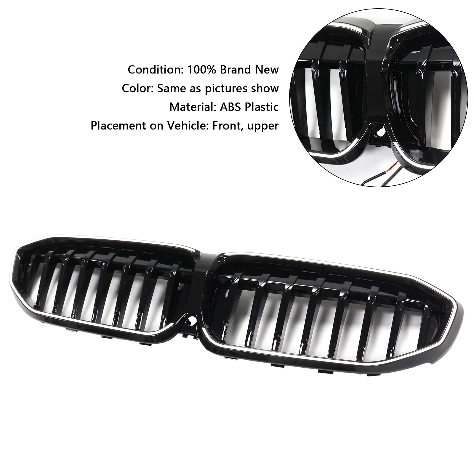 Grille de calandre noire brillante pour BMW Série 3 G20 2019-2022 51138072085