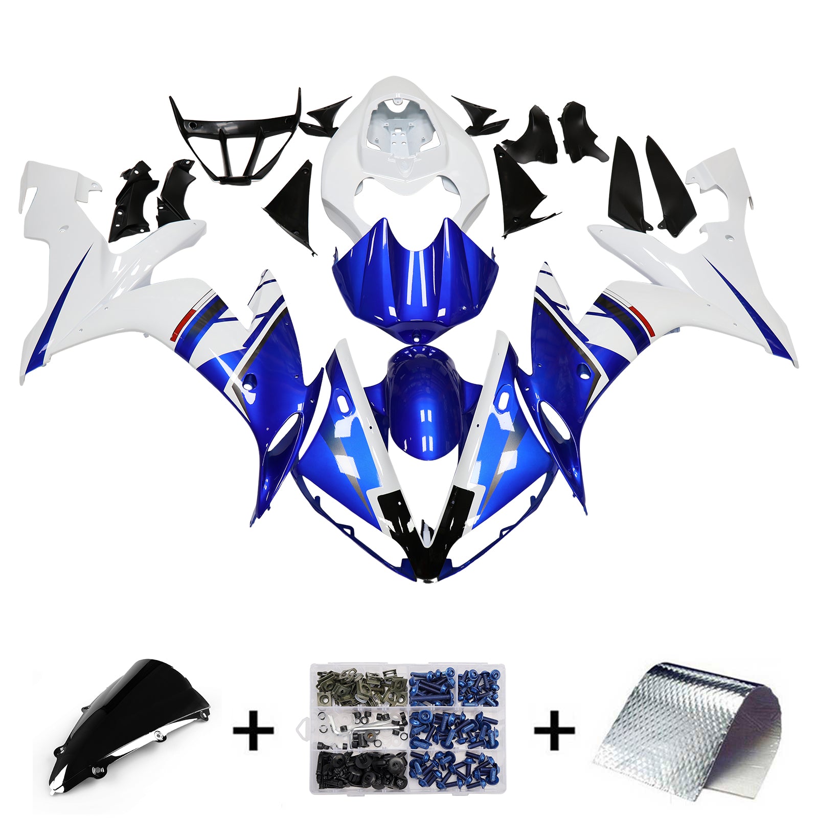 Kit de carénage par injection, carrosserie en plastique ABS, compatible avec Yamaha YZF 1000 R1 2004-2006