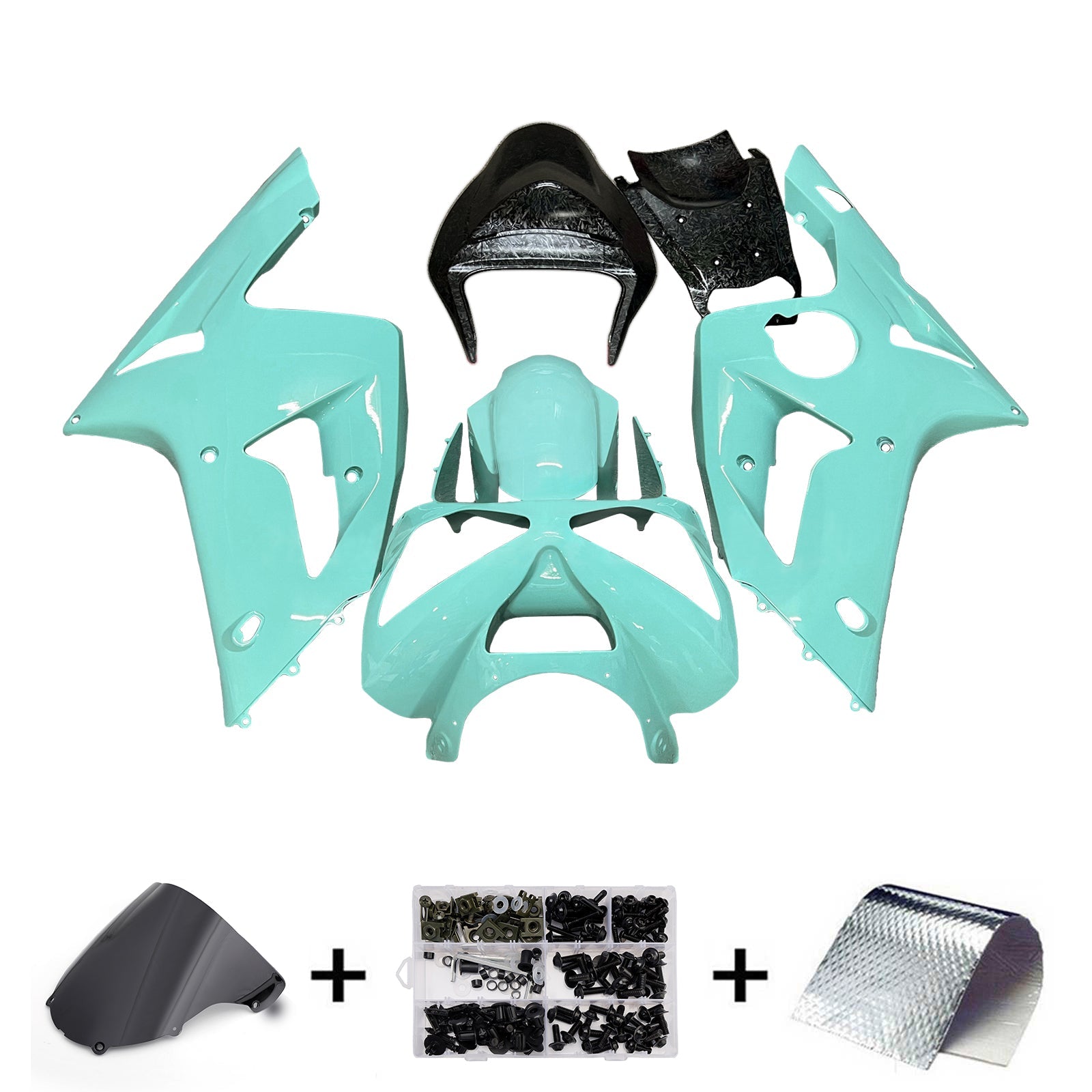 Kit di carenatura a iniezione, corpo in plastica ABS per Kawasaki ZX6R 636 2003-2004