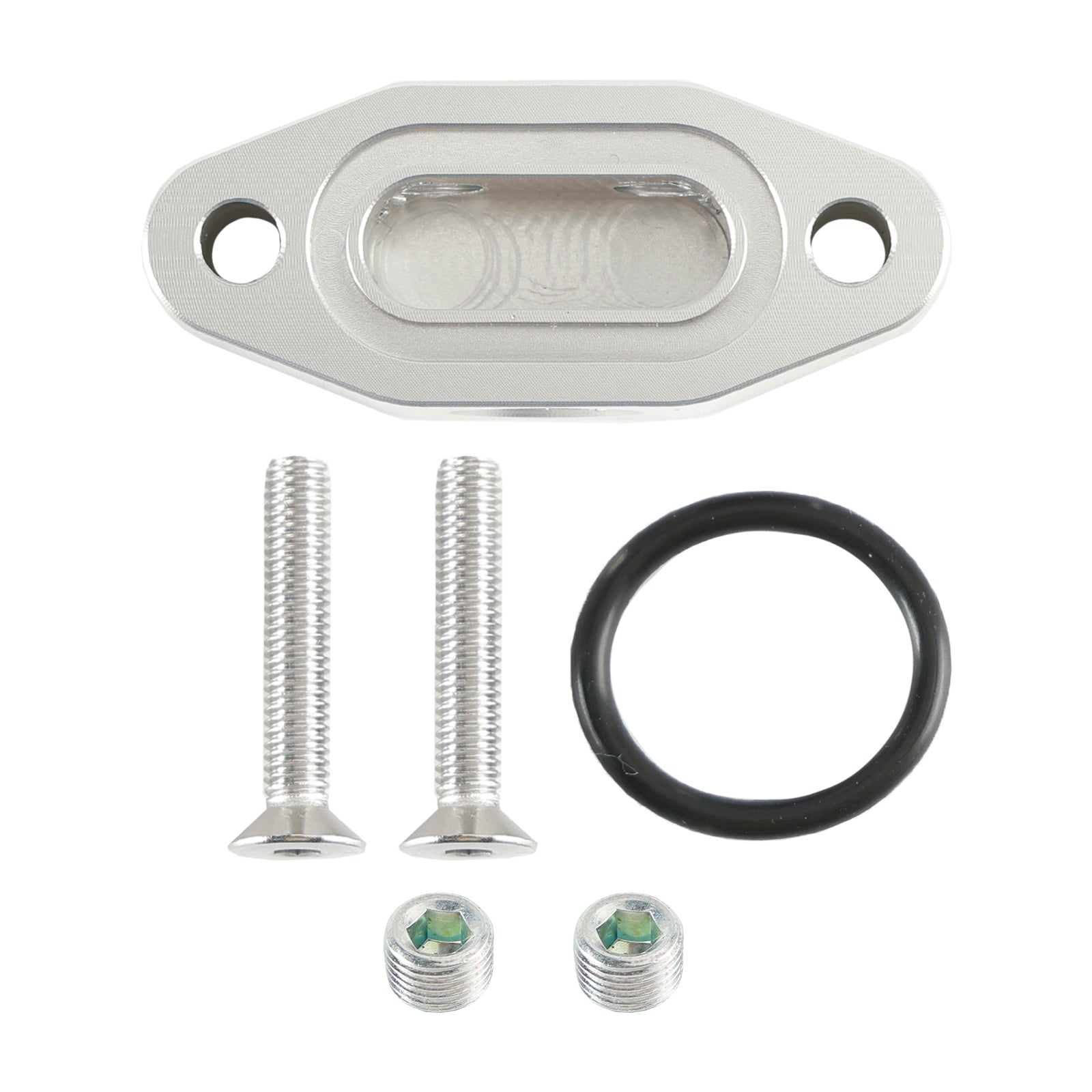 Billet LS Twin Turbo dubbele olietoevoerleidingadapterplaat 90 graden 1/8" NPT