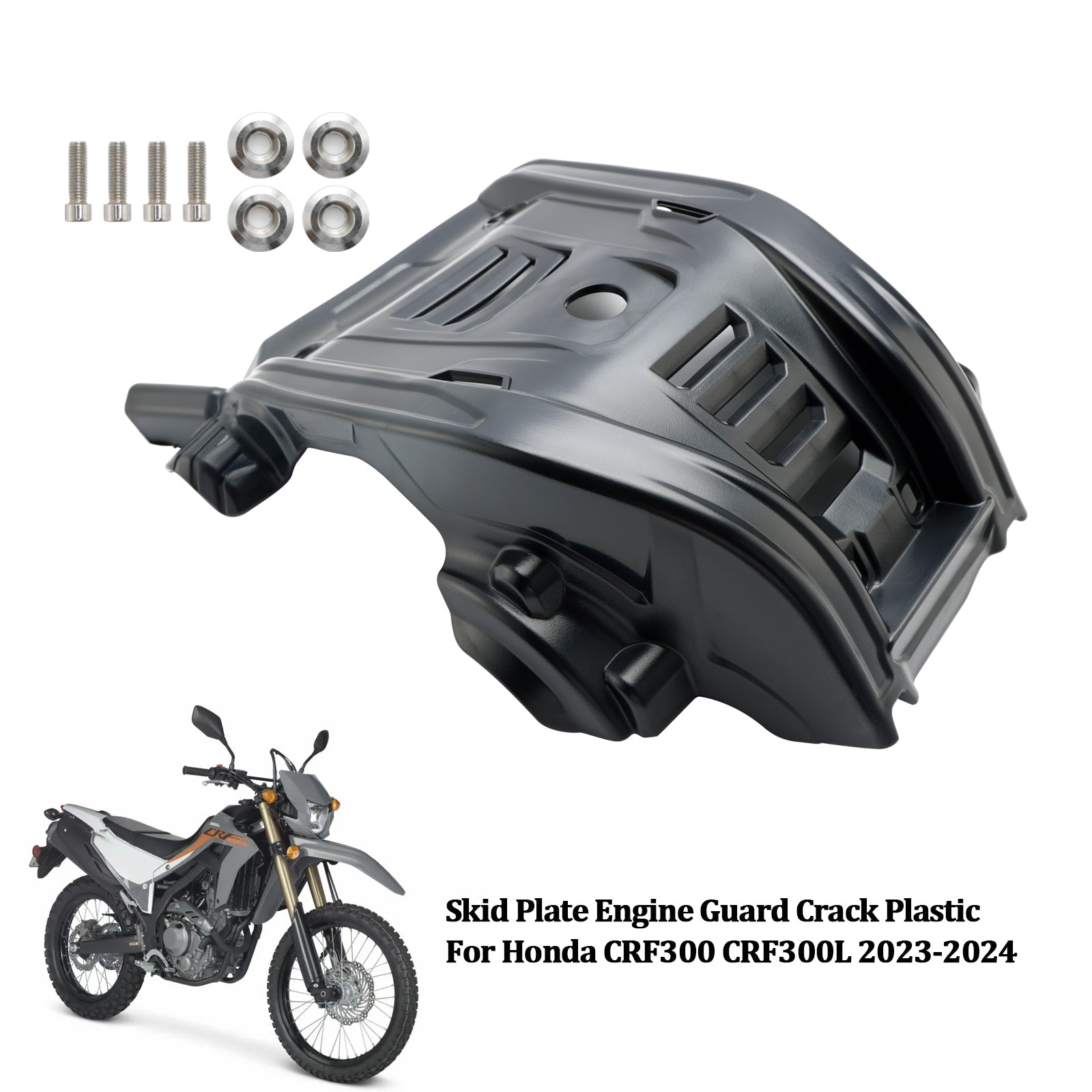 Hullu muovimoottorin suojauslevy Honda CRF300 CRF300L 2023-2024