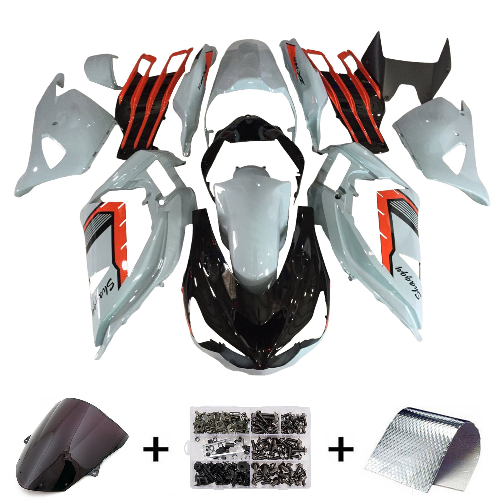 Kit di carenatura a iniezione, carrozzeria in plastica ABS per Kawasaki ZX6R 636 2013-2018