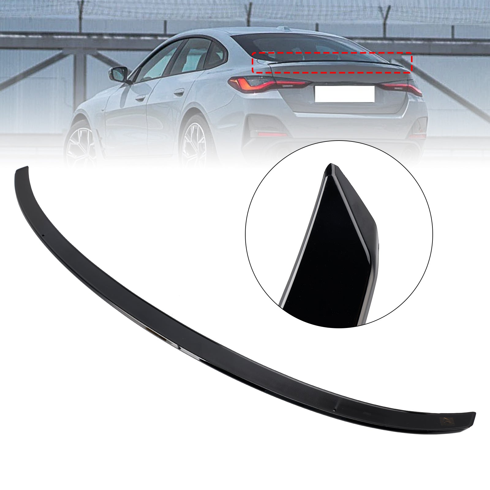 Aileron de coffre arrière noir brillant style MP pour BMW Série 4 G26 Gran Coupé (2021-2025)