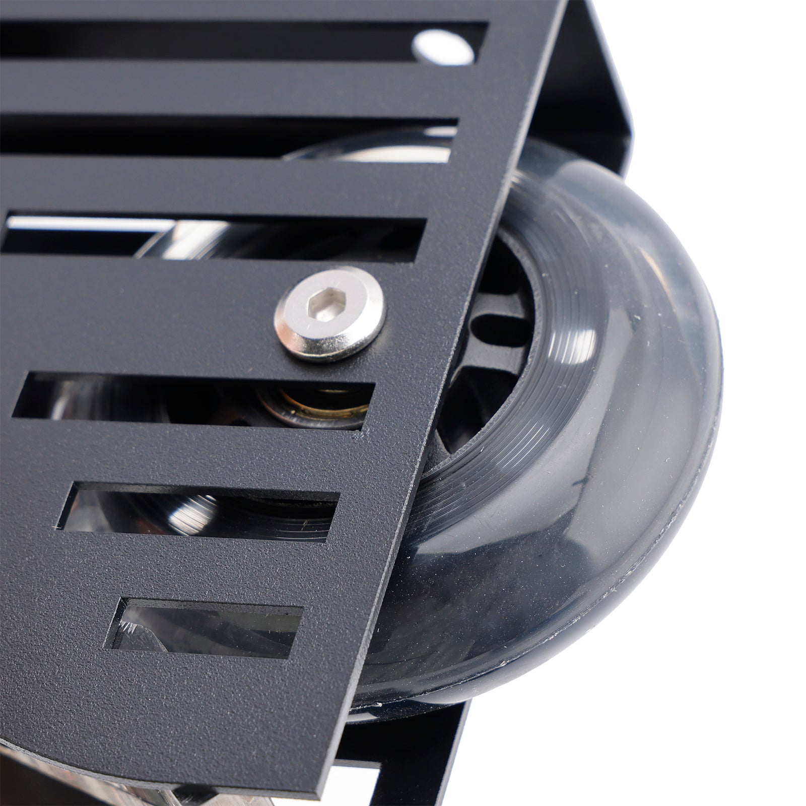 Quincaillery -sarja liukuvaan valssauskirjasto -asteikkoon jarruilla, 3,3 jalkaa pyöreä putki