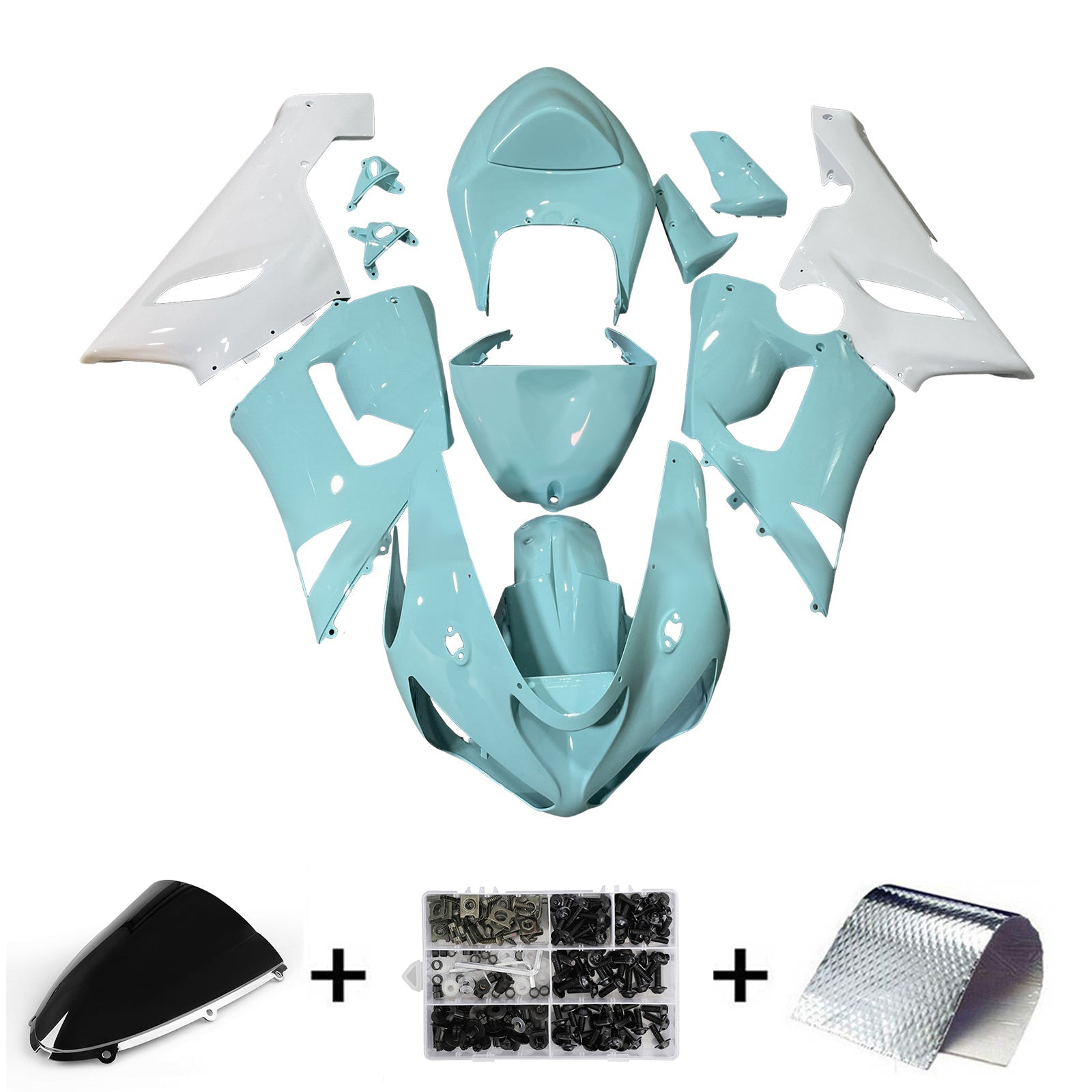 Kit di carenatura a iniezione, corpo in plastica ABS per Kawasaki ZX6R 636 2005-2006