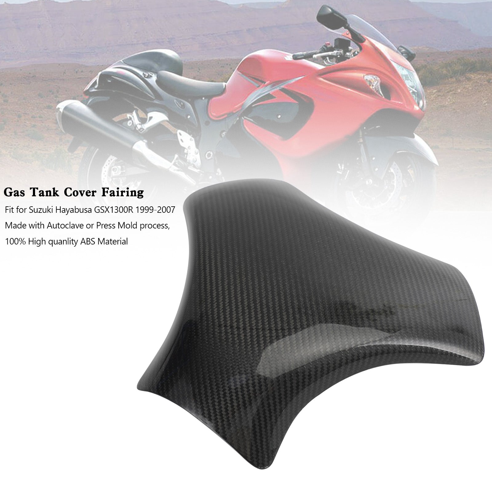 1999-2007 Suzuki Hayabusa GSX1300R carbone Protecteur de carénage de couverture de réservoir de gaz