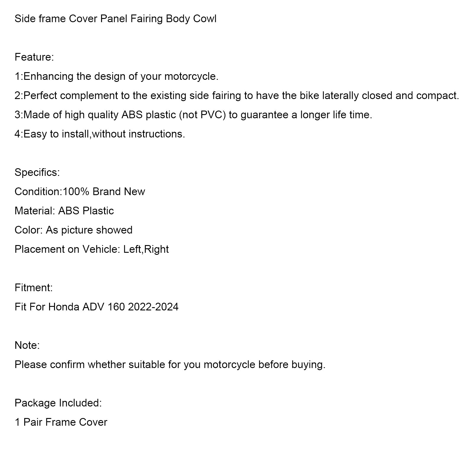 2023-2024 HONDA Adv 160 Boczny panel pokrywy bocznej Carénage Body Hall