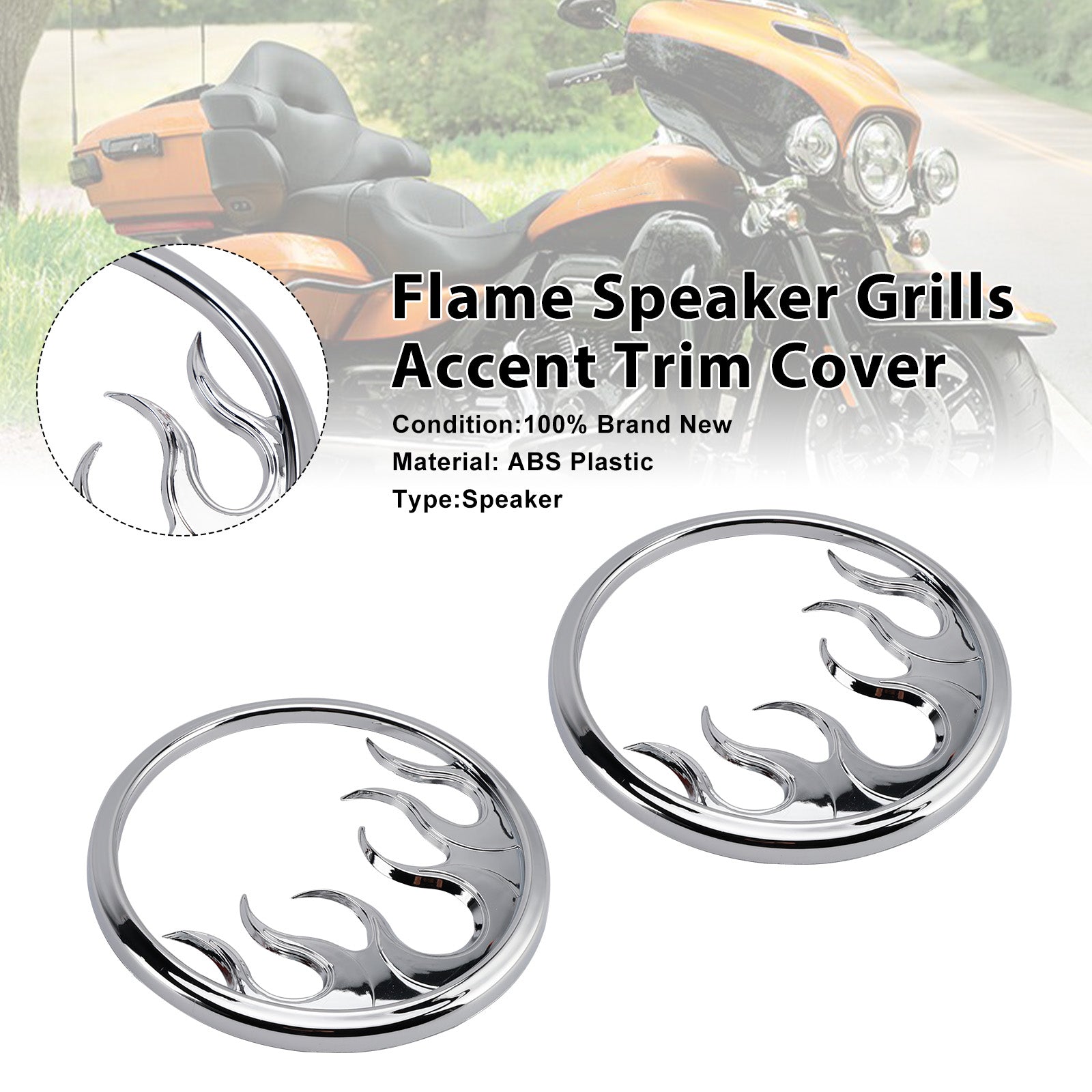 Flame Speaker Grills Decoratieve rand voor Touring Electra Glide Ultra Classic