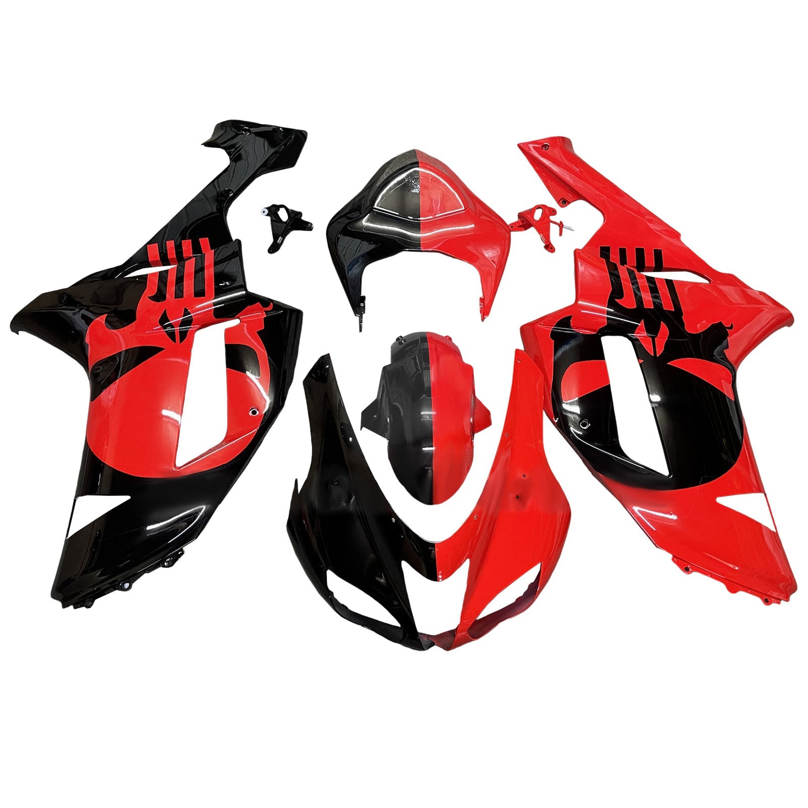 Kit di carenatura a iniezione, carrozzeria in plastica ABS per Kawasaki ZX6R 636 2007-2008